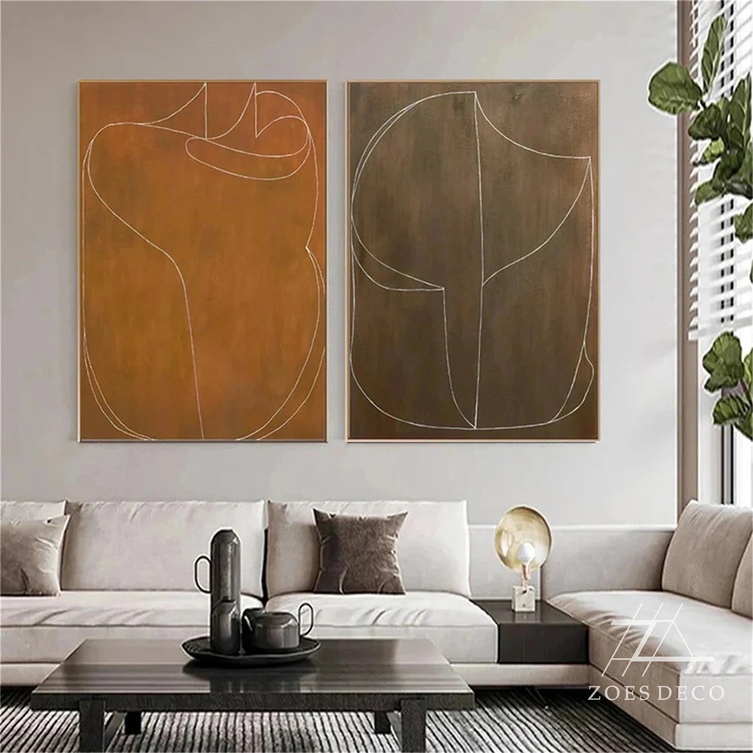 Wabi Sabi Abstract Wall Art Set of 2 #WA167