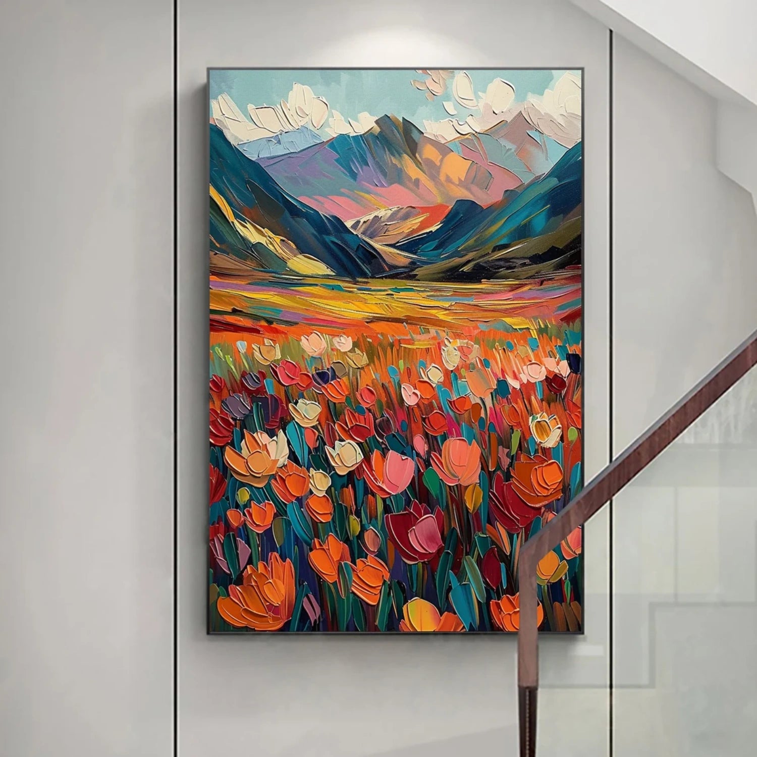 Colorful Tree And Flower Painting #TF080