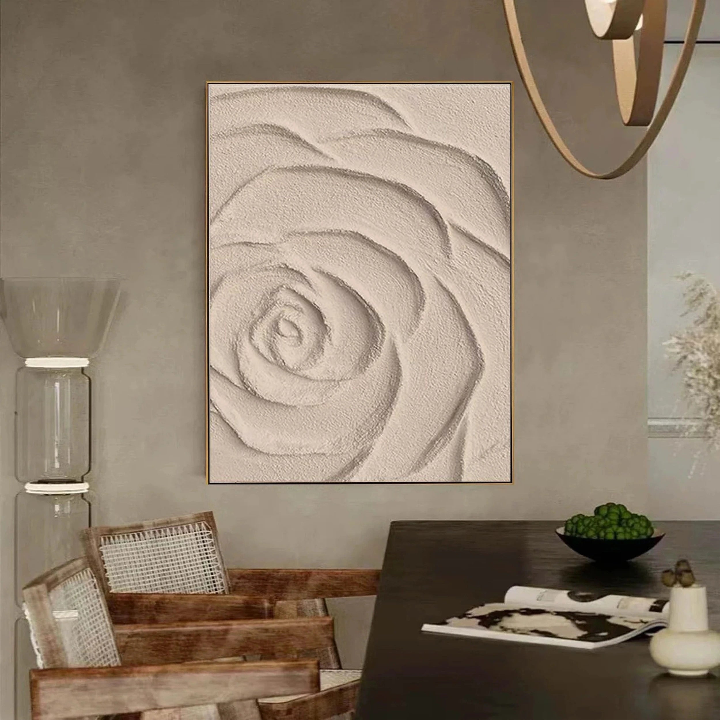 Beige & Brown Textured Minimalist Wall Art #BM022
