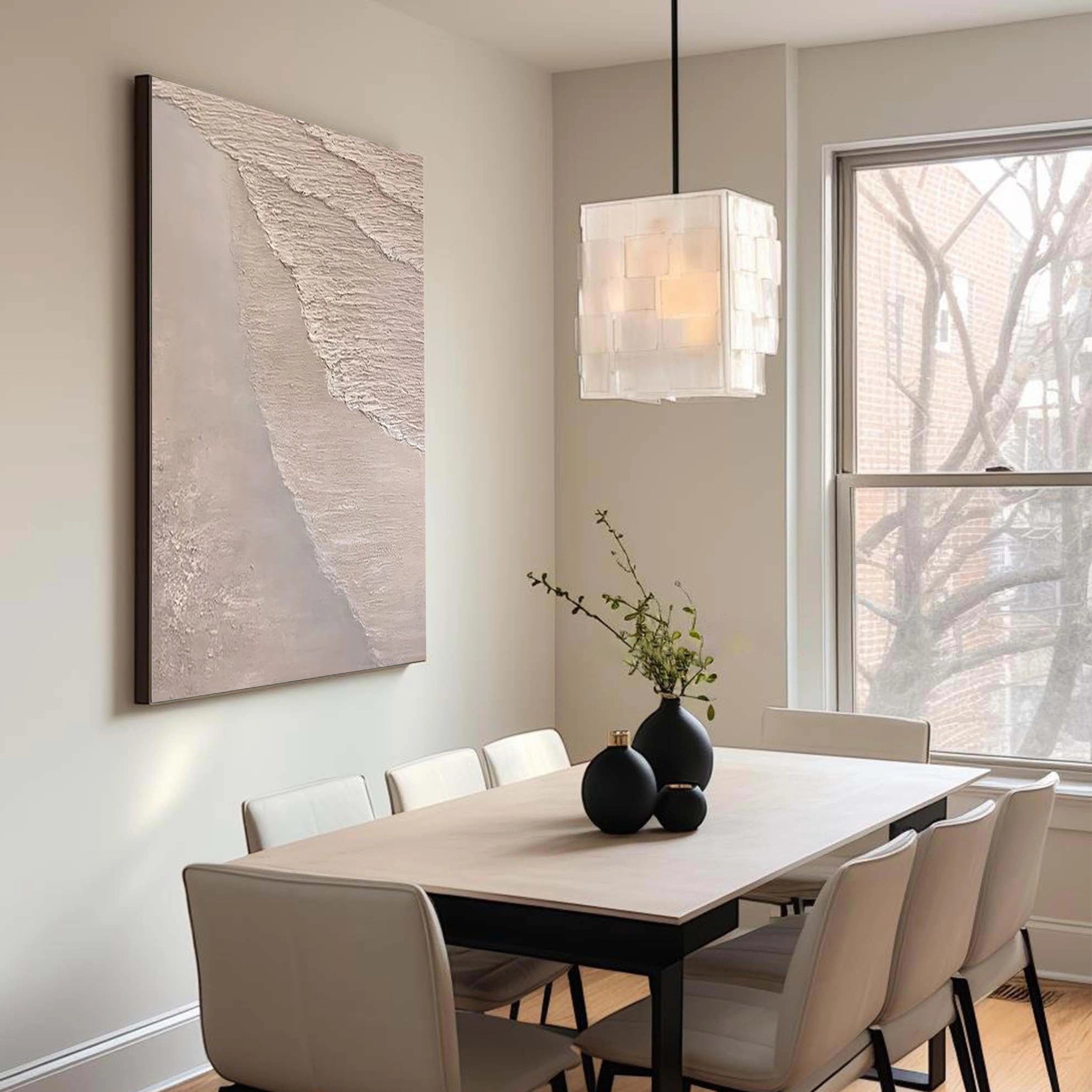 Beige & Brown Textured Minimalist Wall Art #BM018