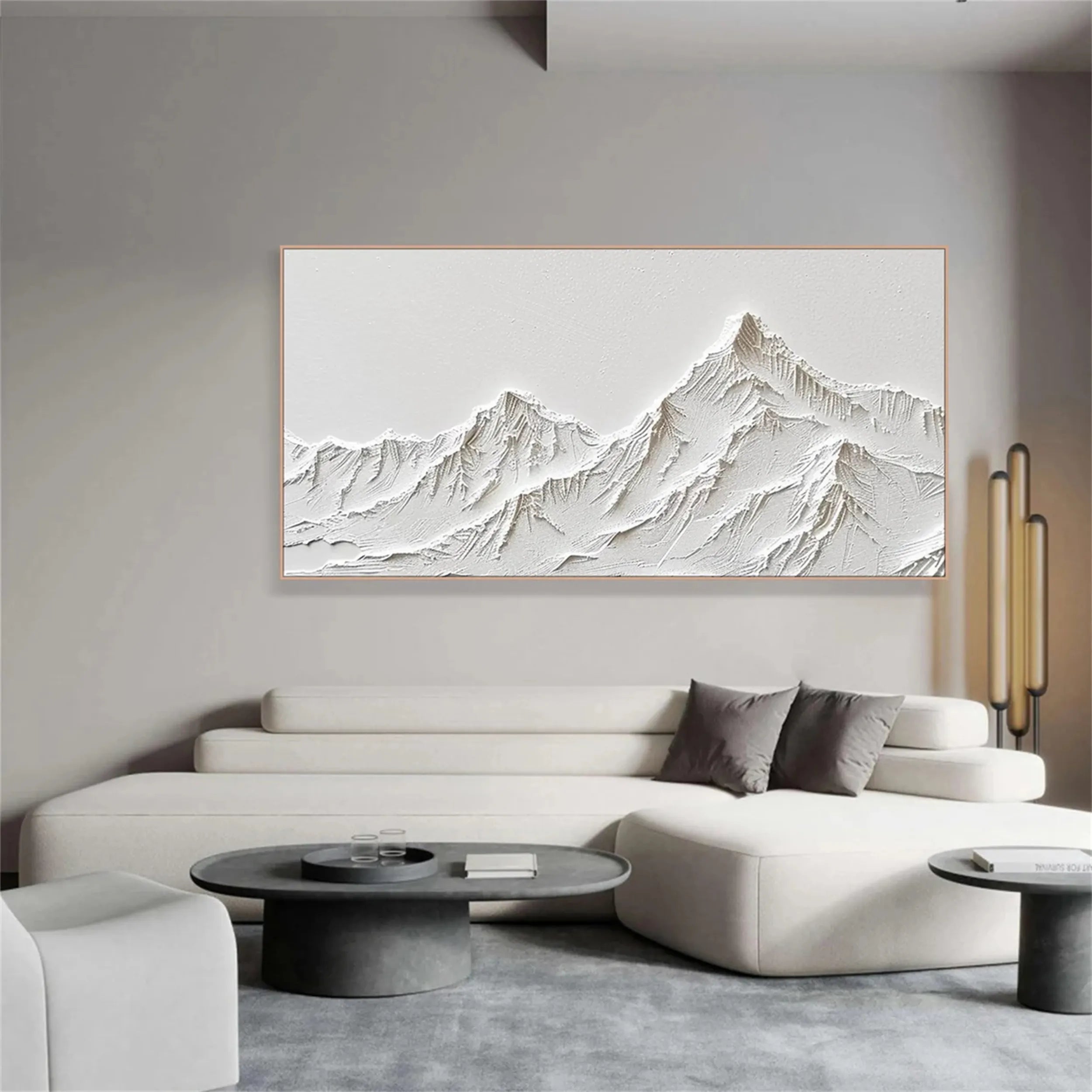 White Textured Minimalist Wall Art #WT127