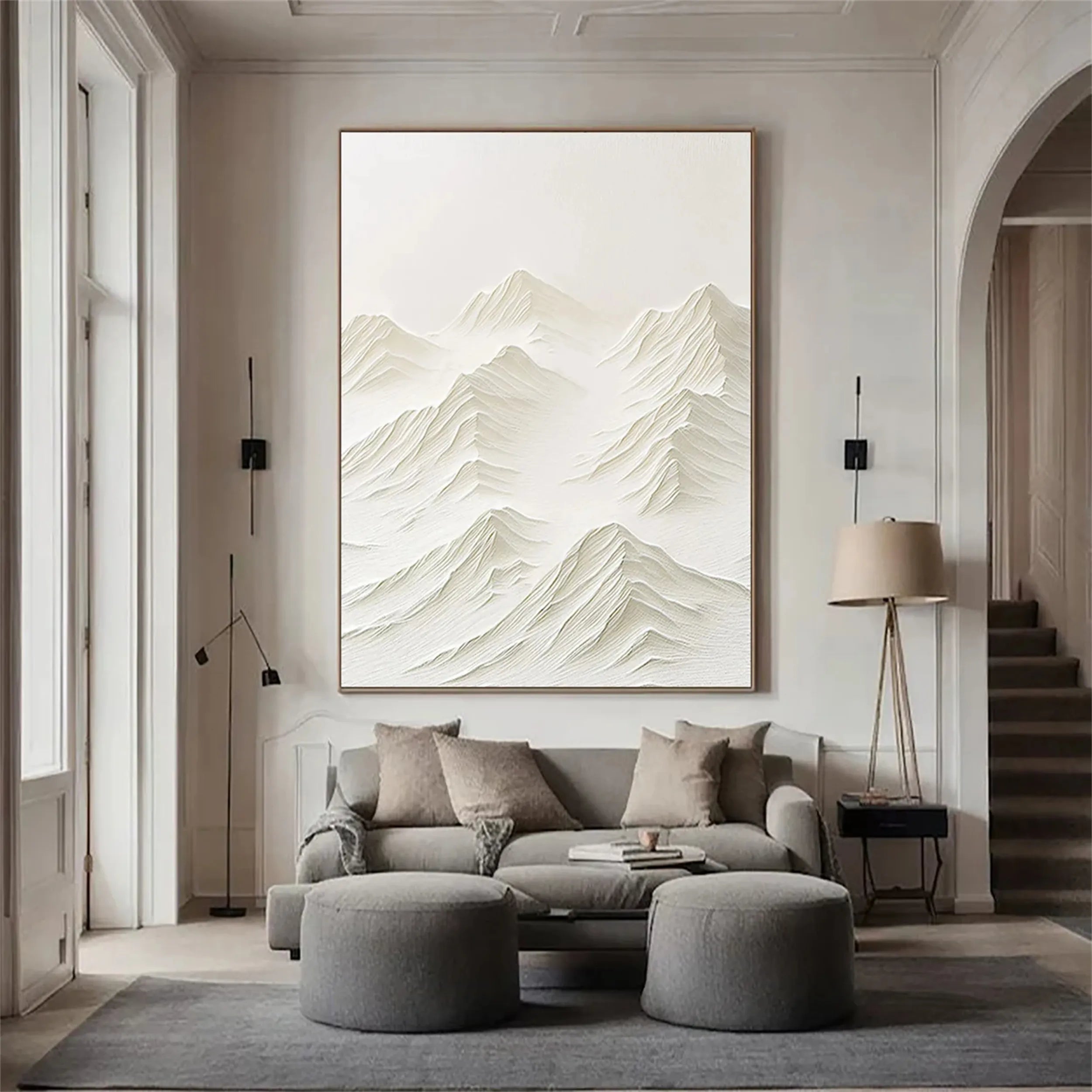 White Textured Minimalist Wall Art #WT091