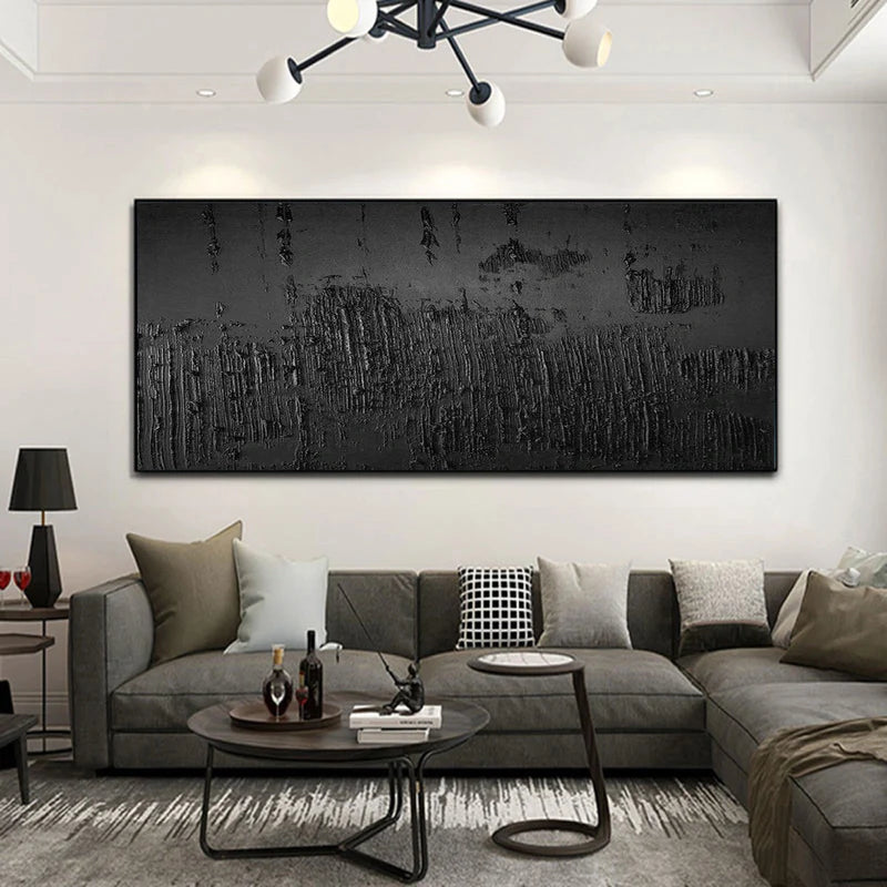 Black Textured Minimalist Wall Art #BT018