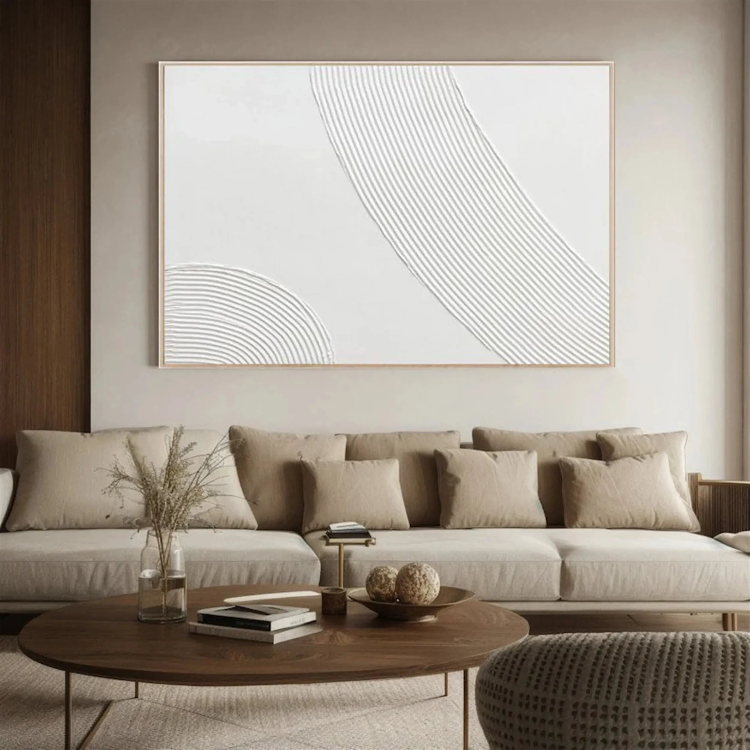 White Textured Minimalist Wall Art #WT107