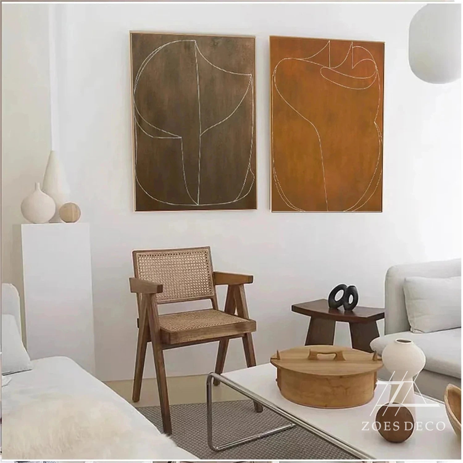Wabi Sabi Abstract Wall Art Set of 2 #WA167