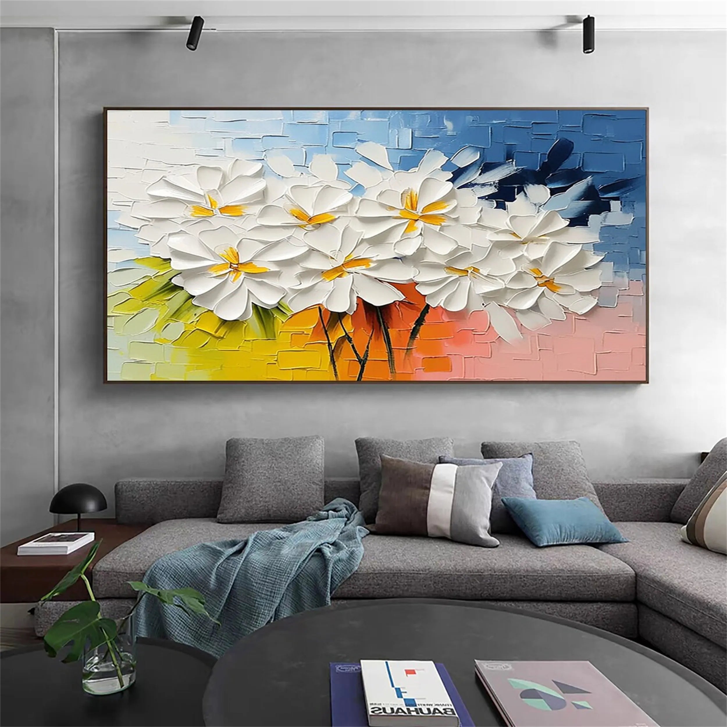 Colorful Tree And Flower Painting #TF010