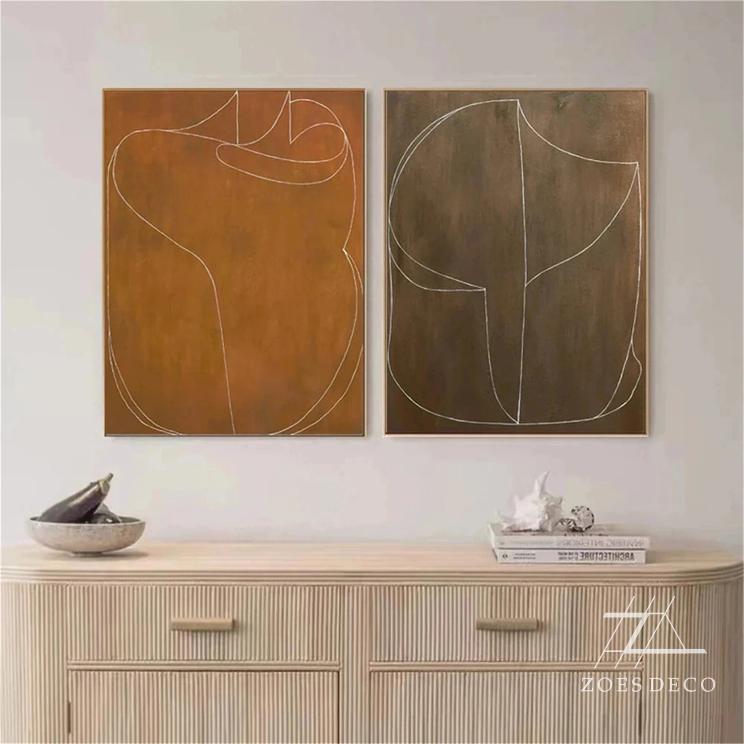 Wabi Sabi Abstract Wall Art Set of 2 #WA167