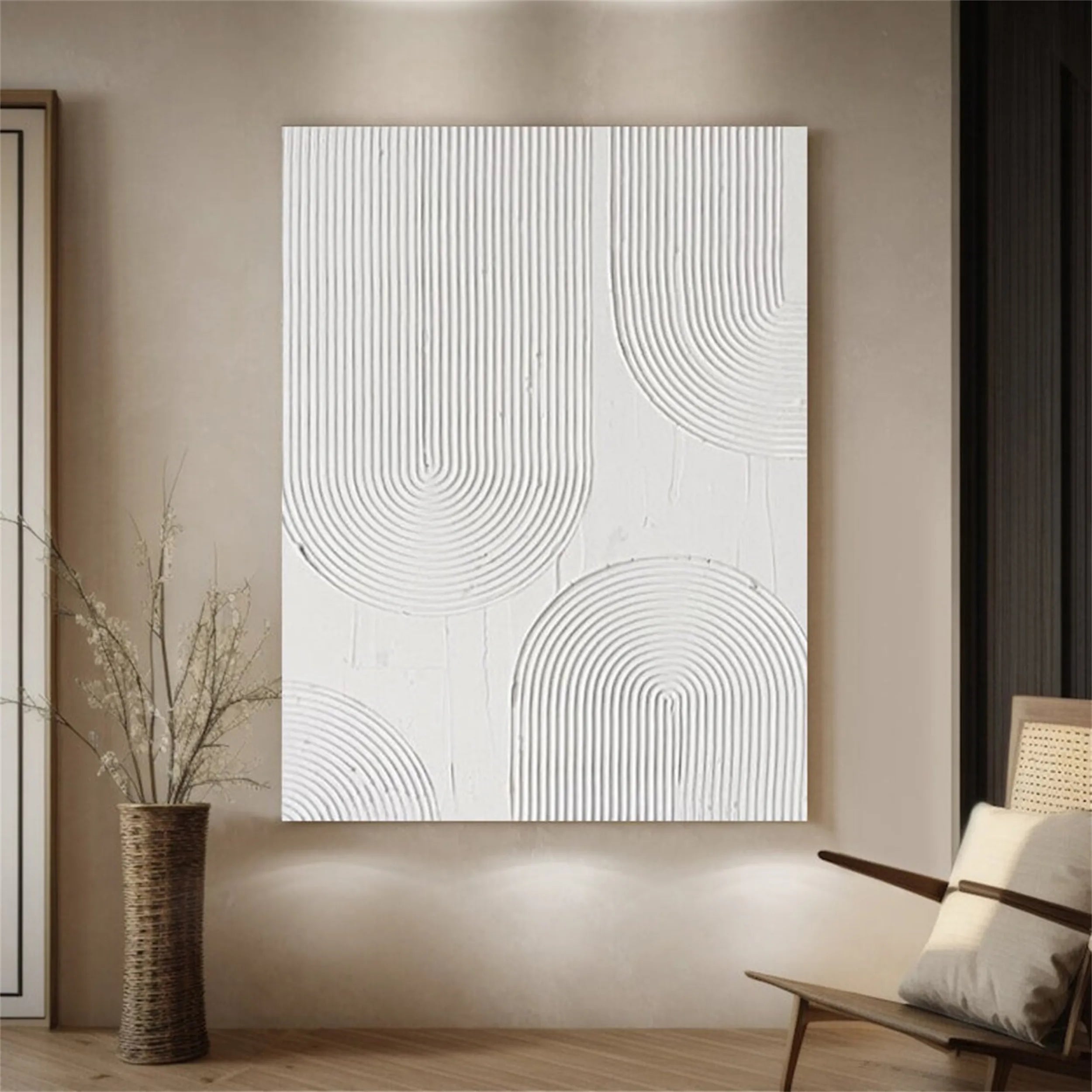 White Textured Minimalist Wall Art #WT106
