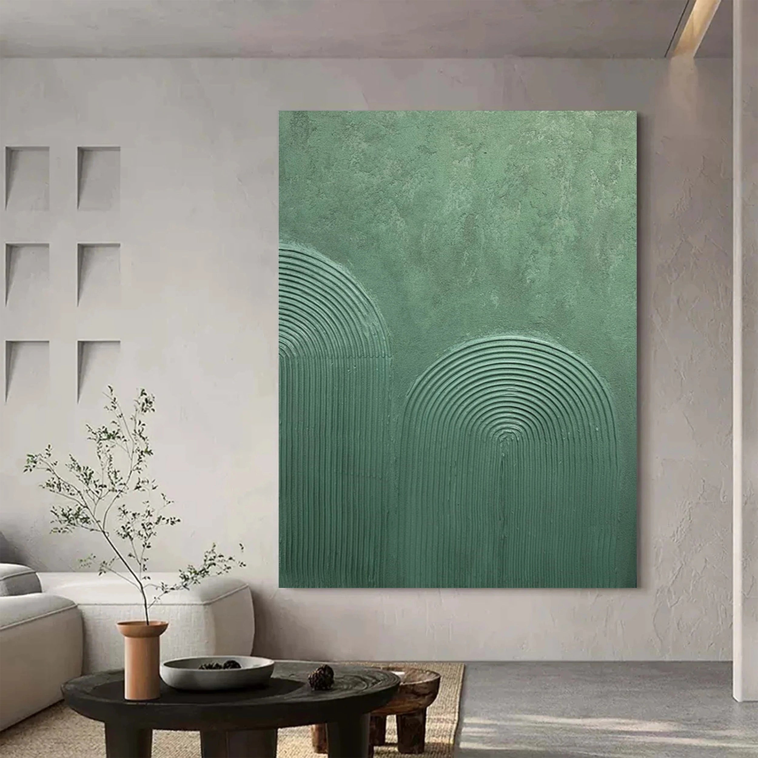 Green Textured Minimalist Wall Art #GT003