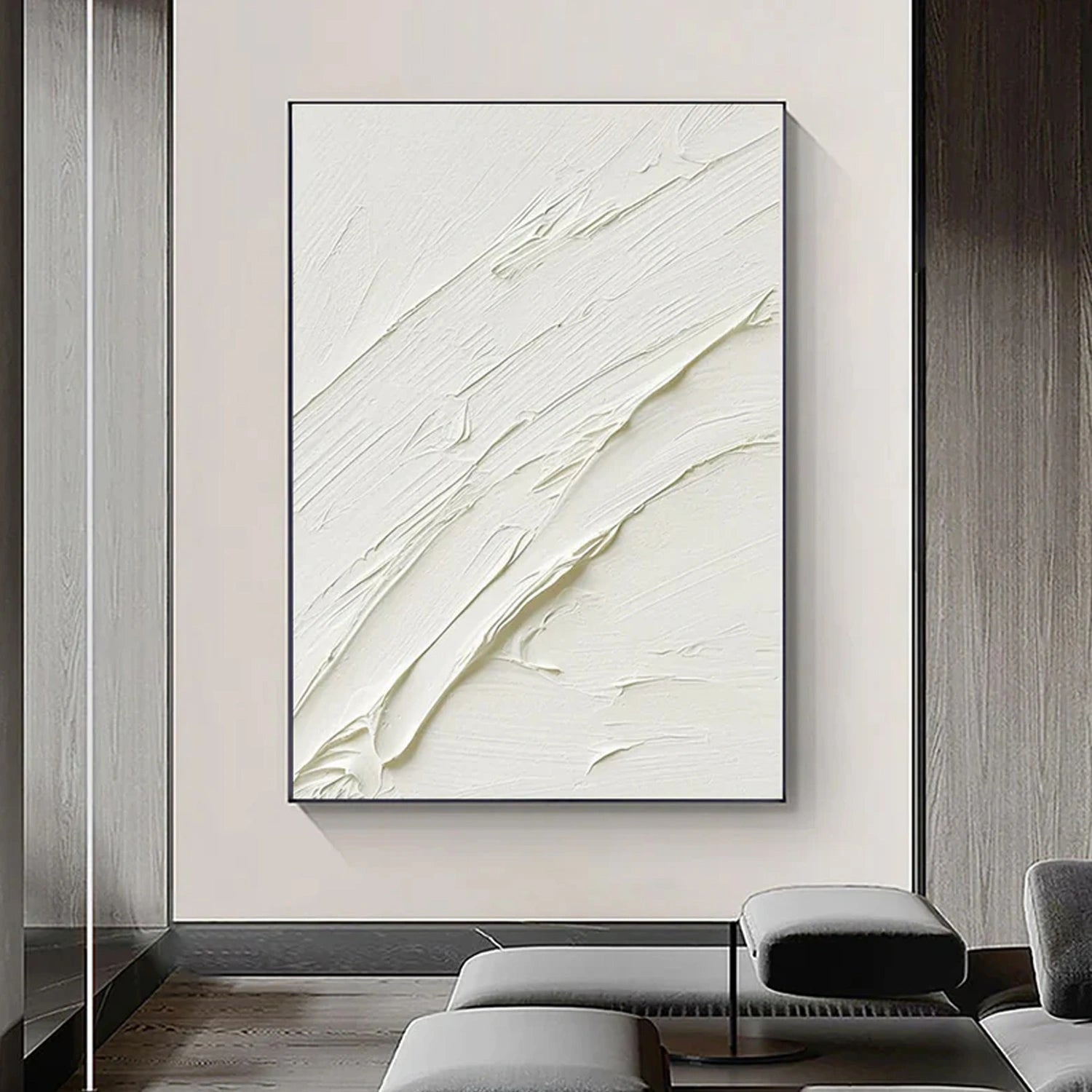 White Textured Minimalist Wall Art #WT020