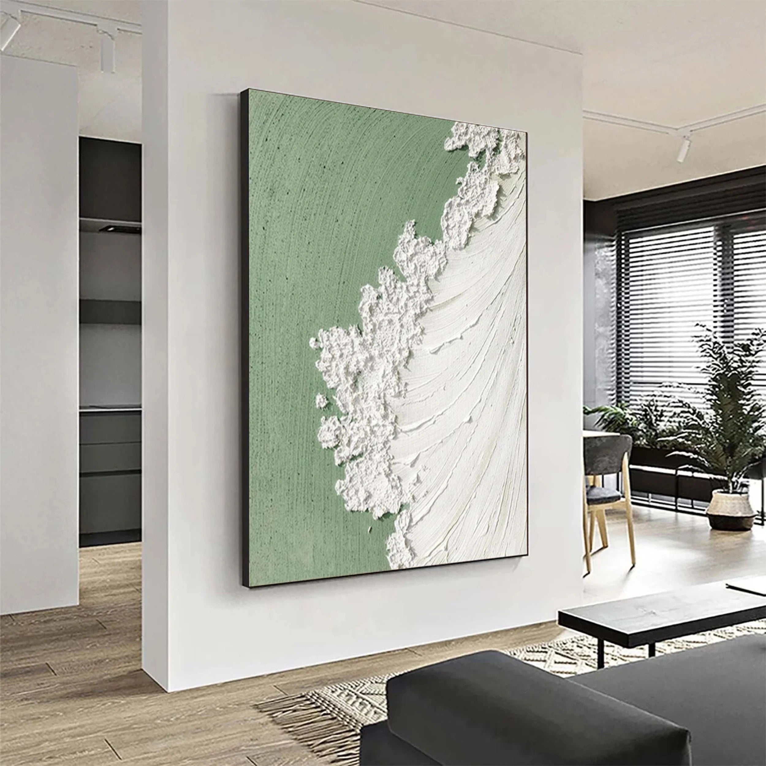 Green Textured Minimalist Wall Art #GT004