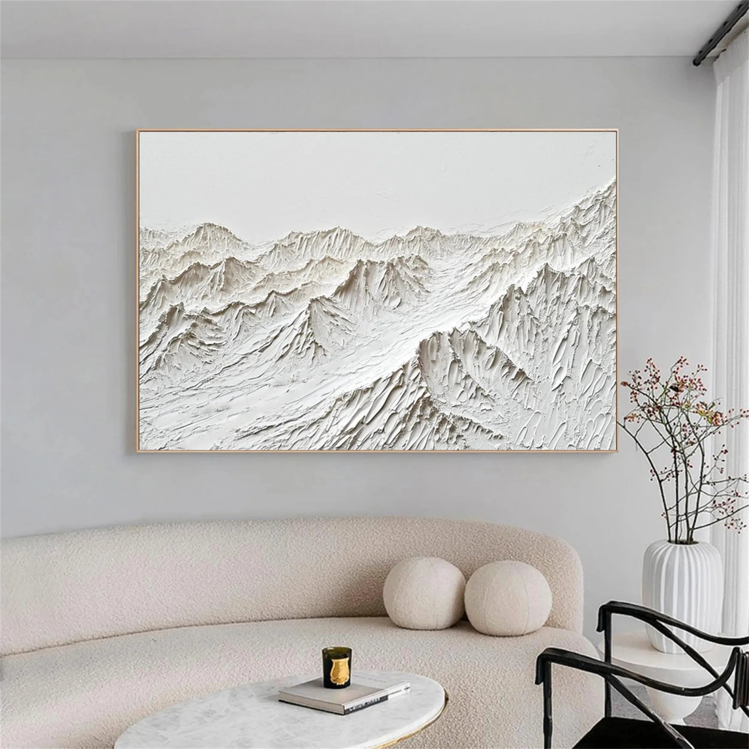 White Textured Minimalist Wall Art #WT126