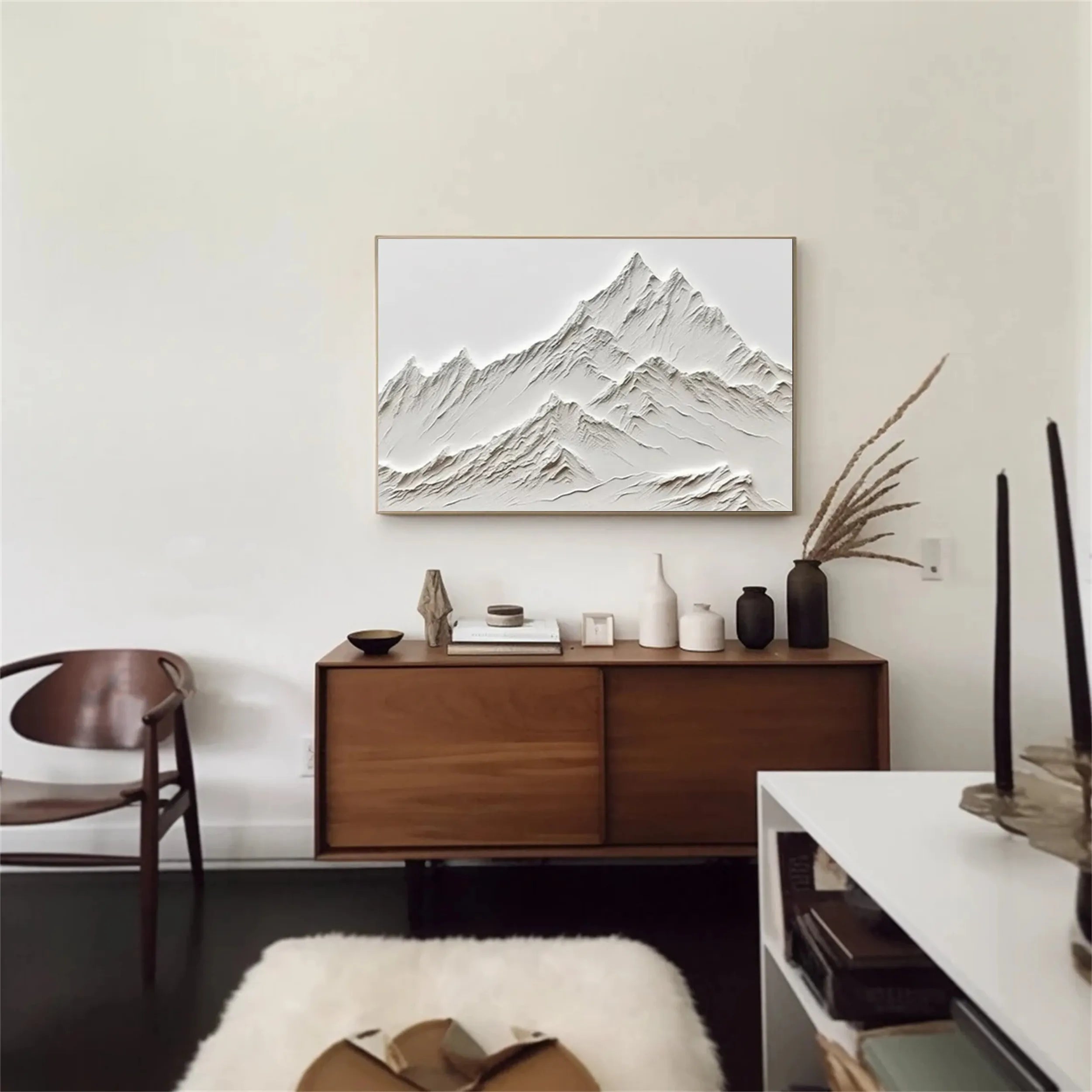 White Textured Minimalist Wall Art #WT139