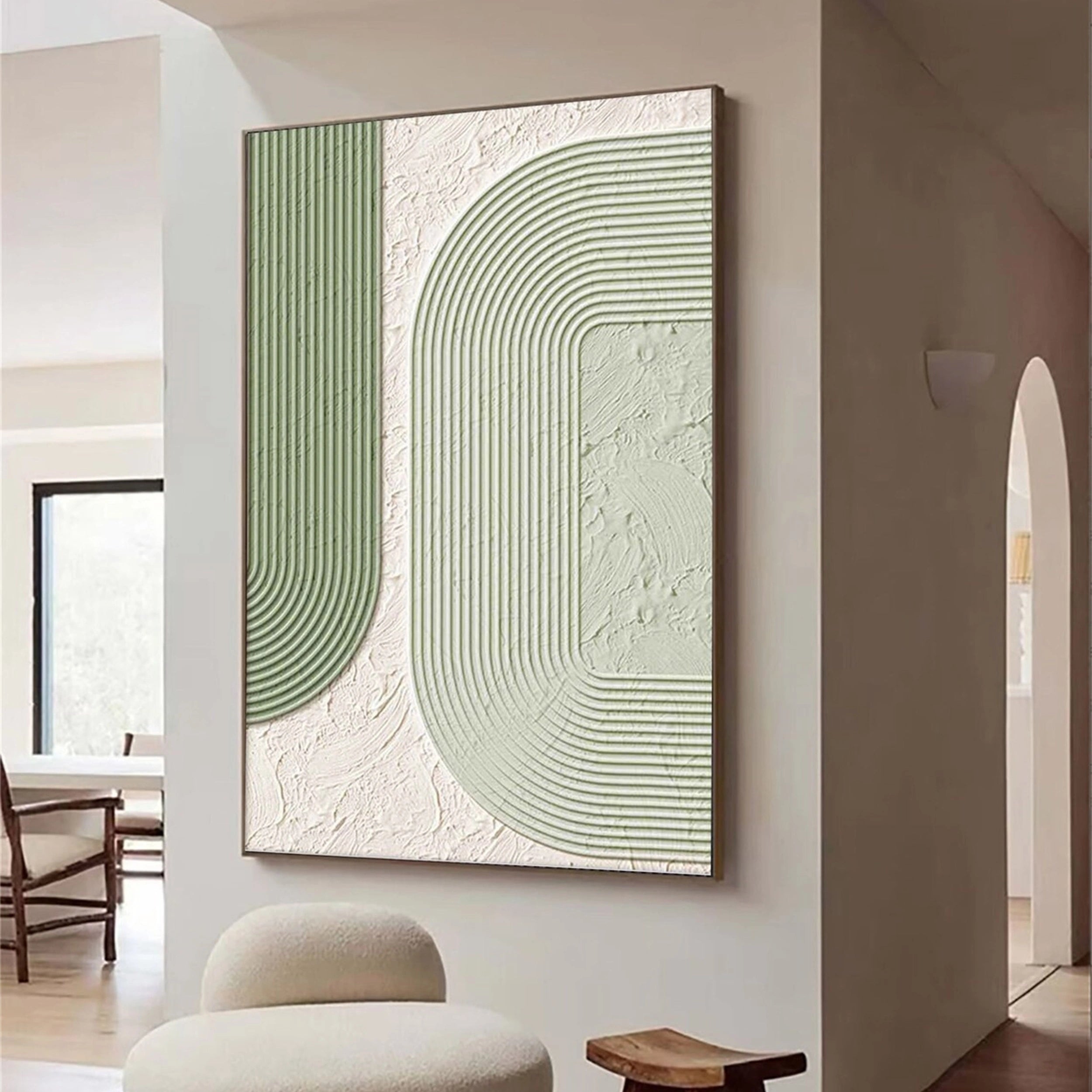 Green Textured Minimalist Wall Art #GT001