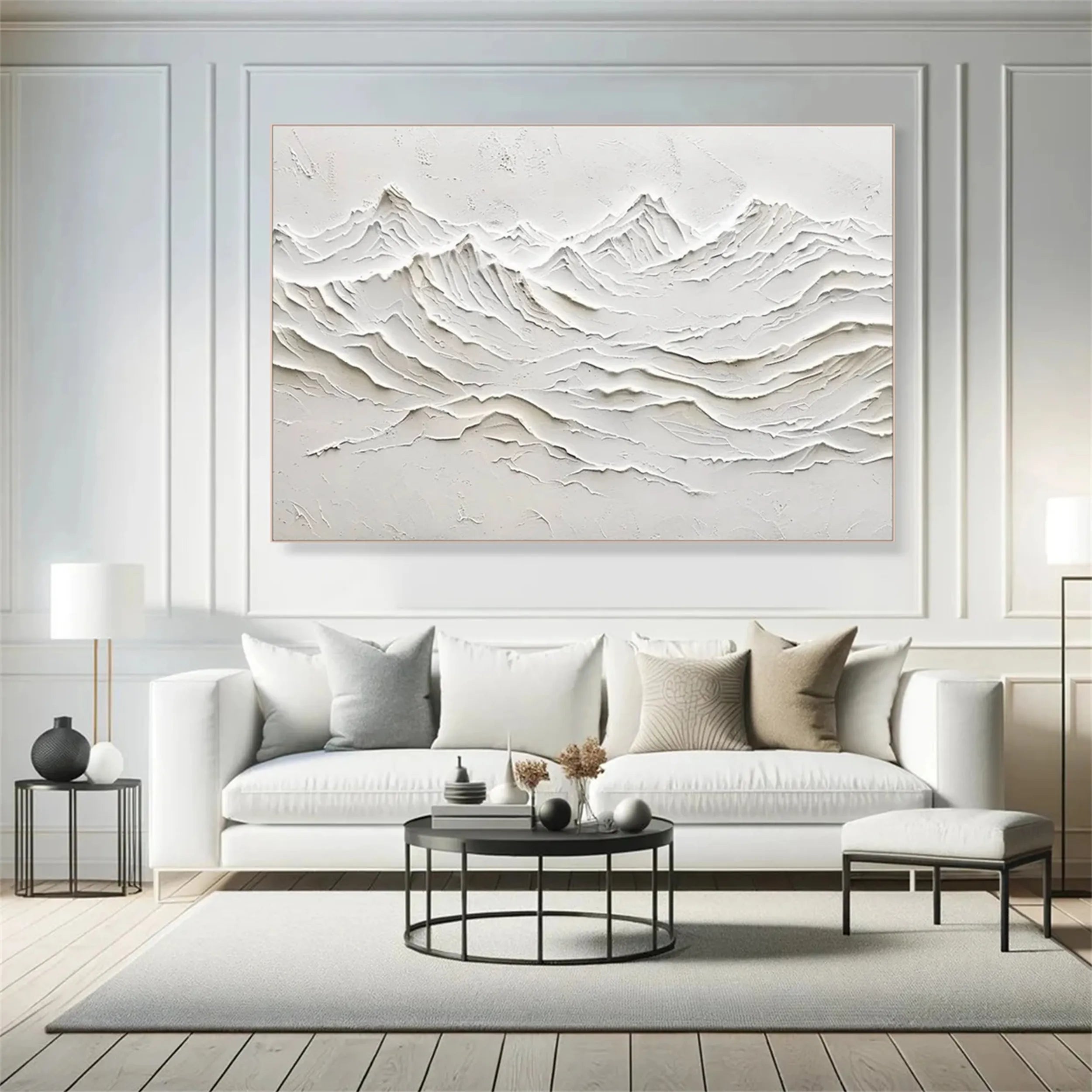 White Textured Minimalist Wall Art #WT121