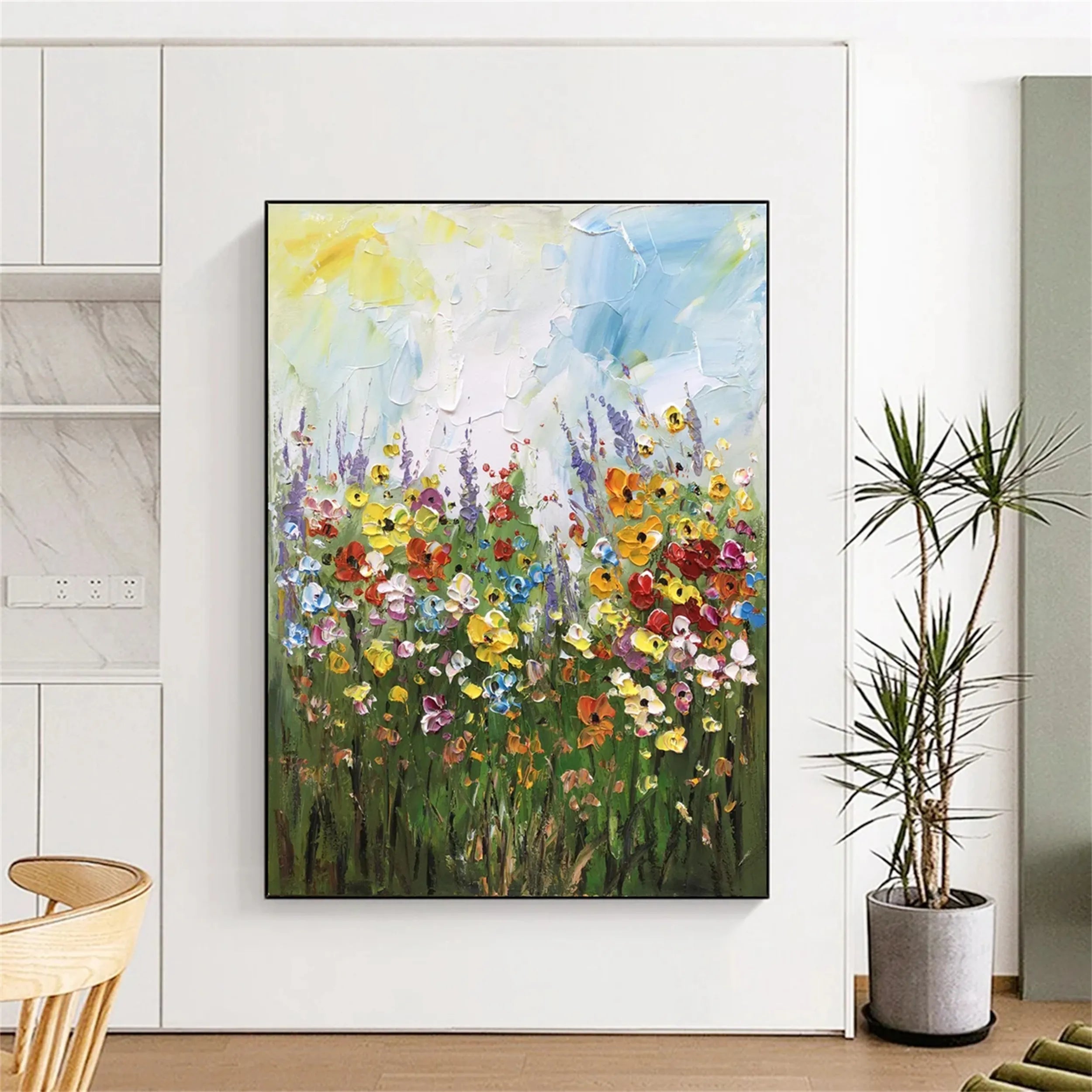 Colorful Tree And Flower Painting #TF007