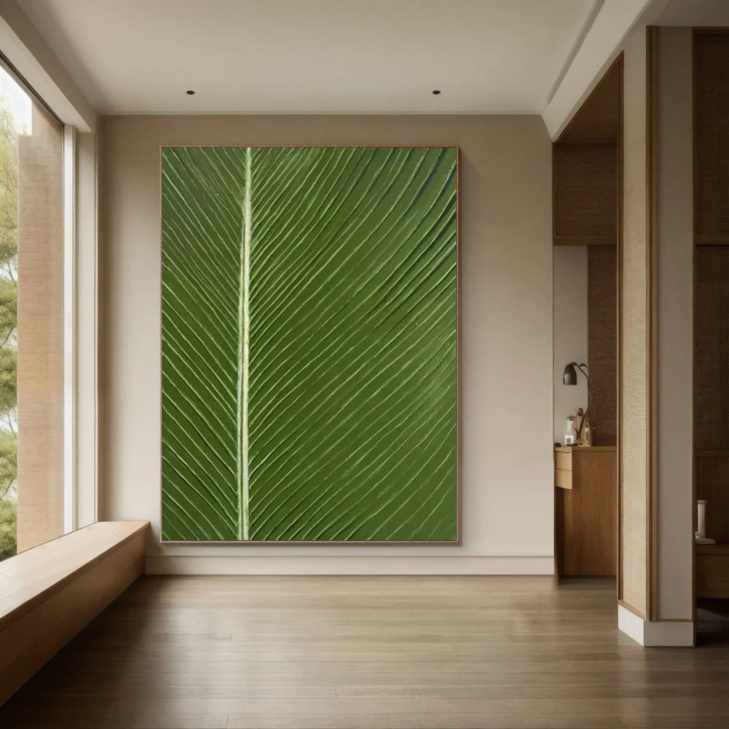 Green Textured Minimalist Wall Art #GT045