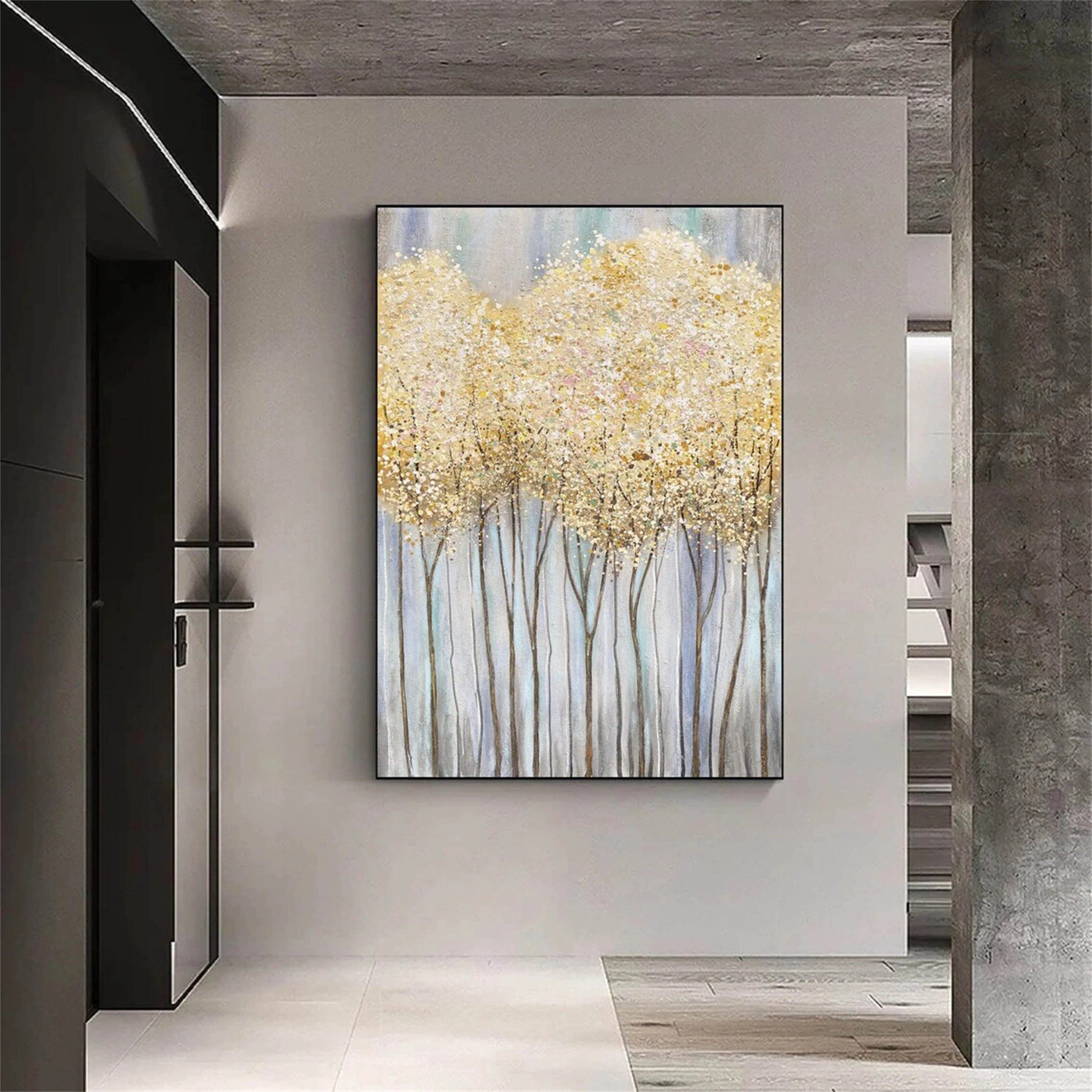 Colorful Tree And Flower Painting #TF003