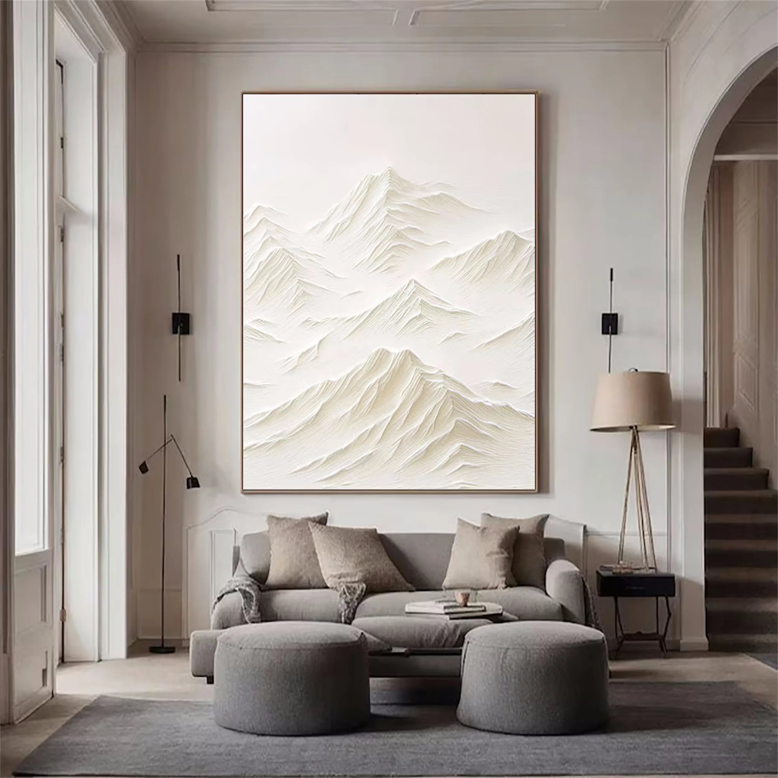 White Textured Minimalist Wall Art #WT090