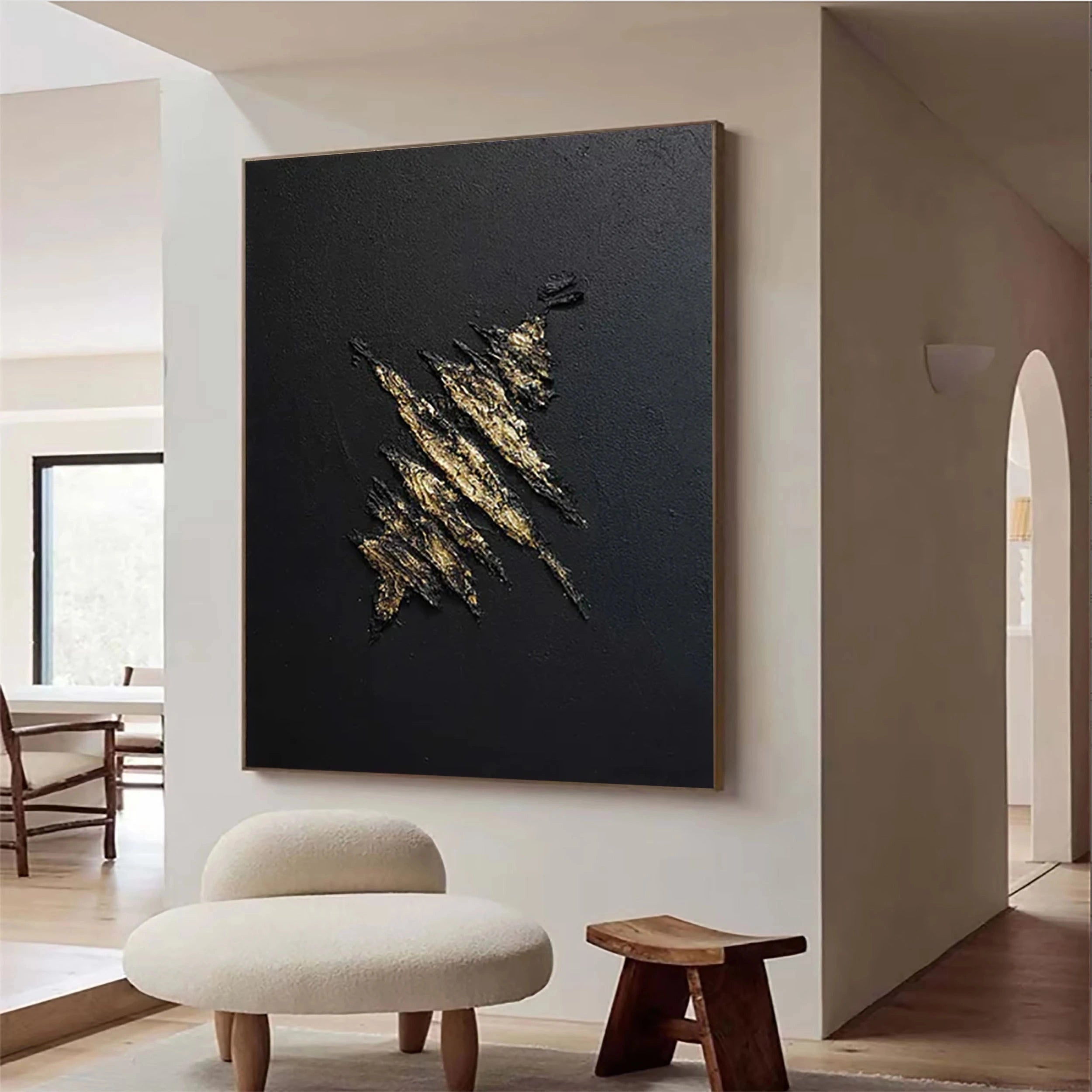 Black Textured Minimalist Wall Art #BT030