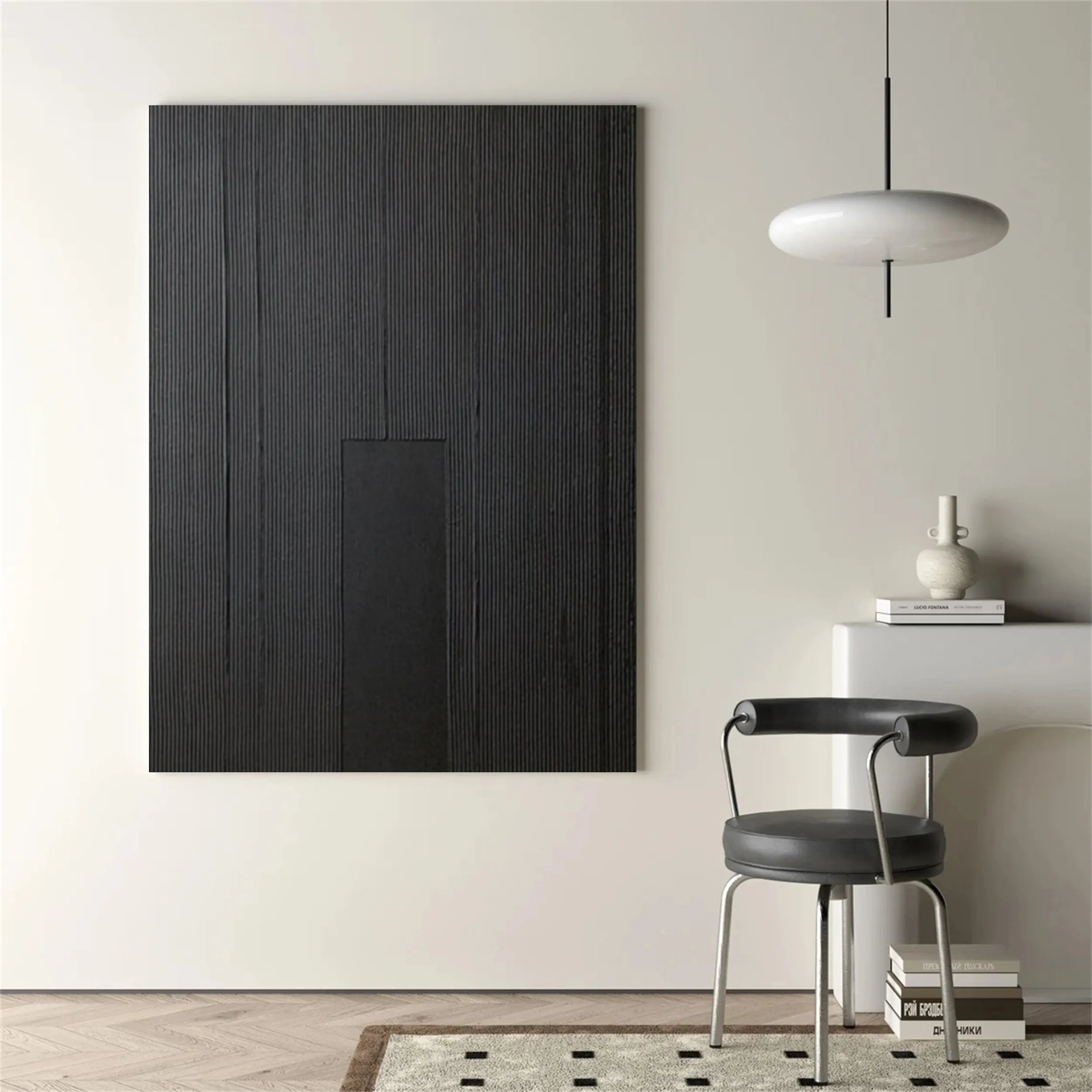 Black Textured Minimalist Wall Art #BT061
