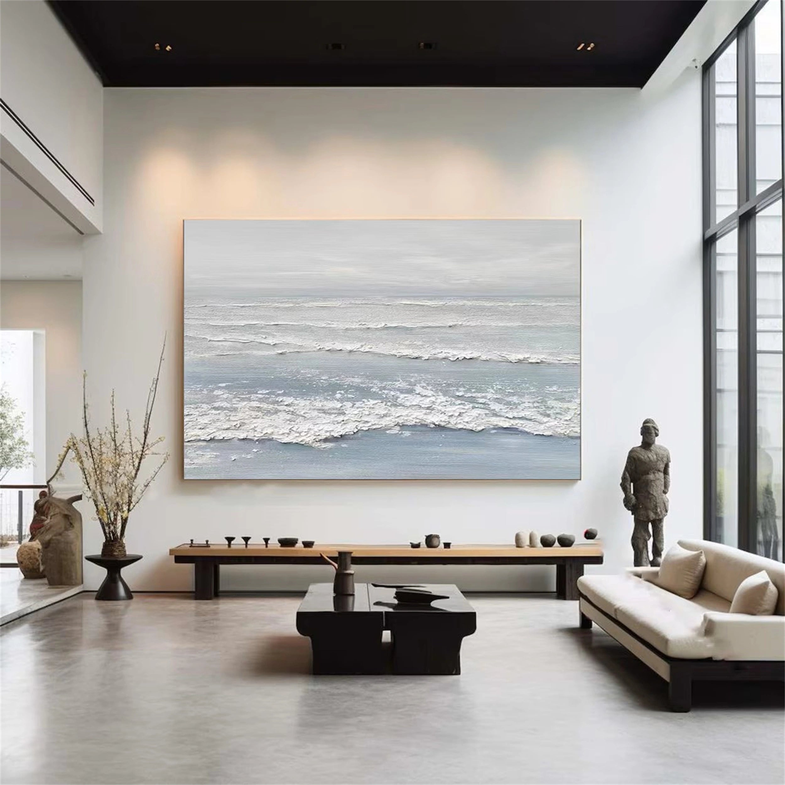 Blue Textured Minimalist Wall Art #BL020