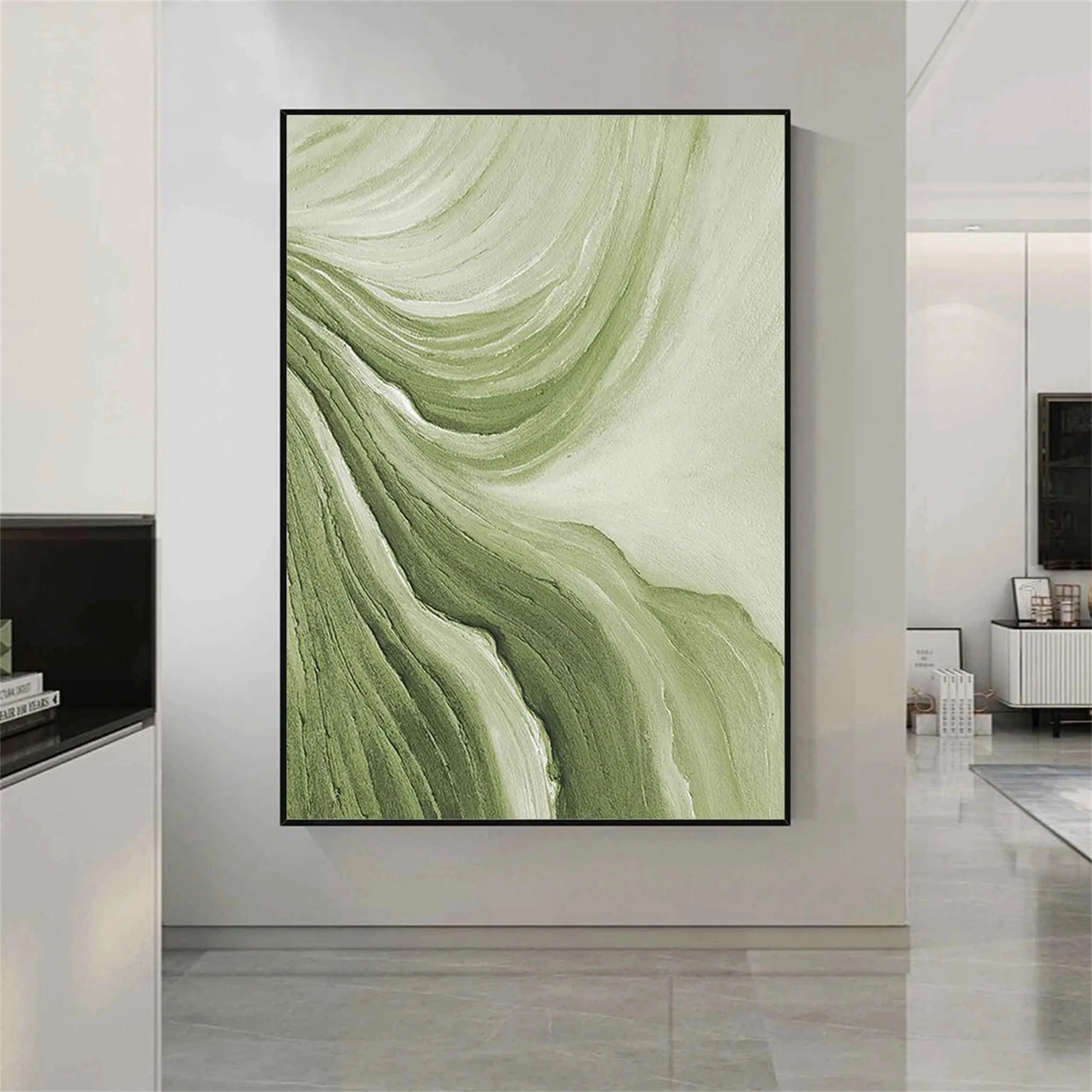 Green Textured Minimalist Wall Art #GT005