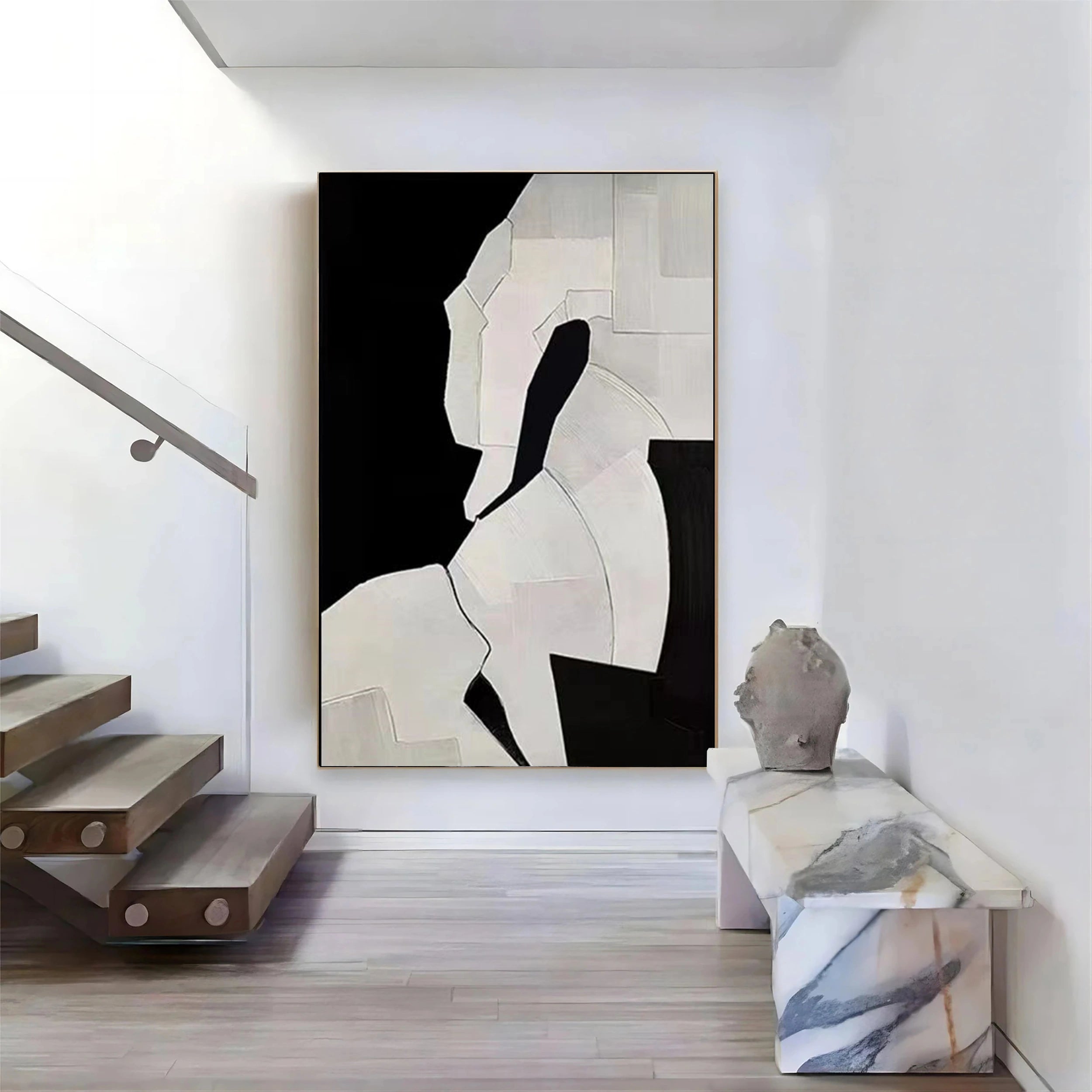 Black Textured Minimalist Wall Art #BT045