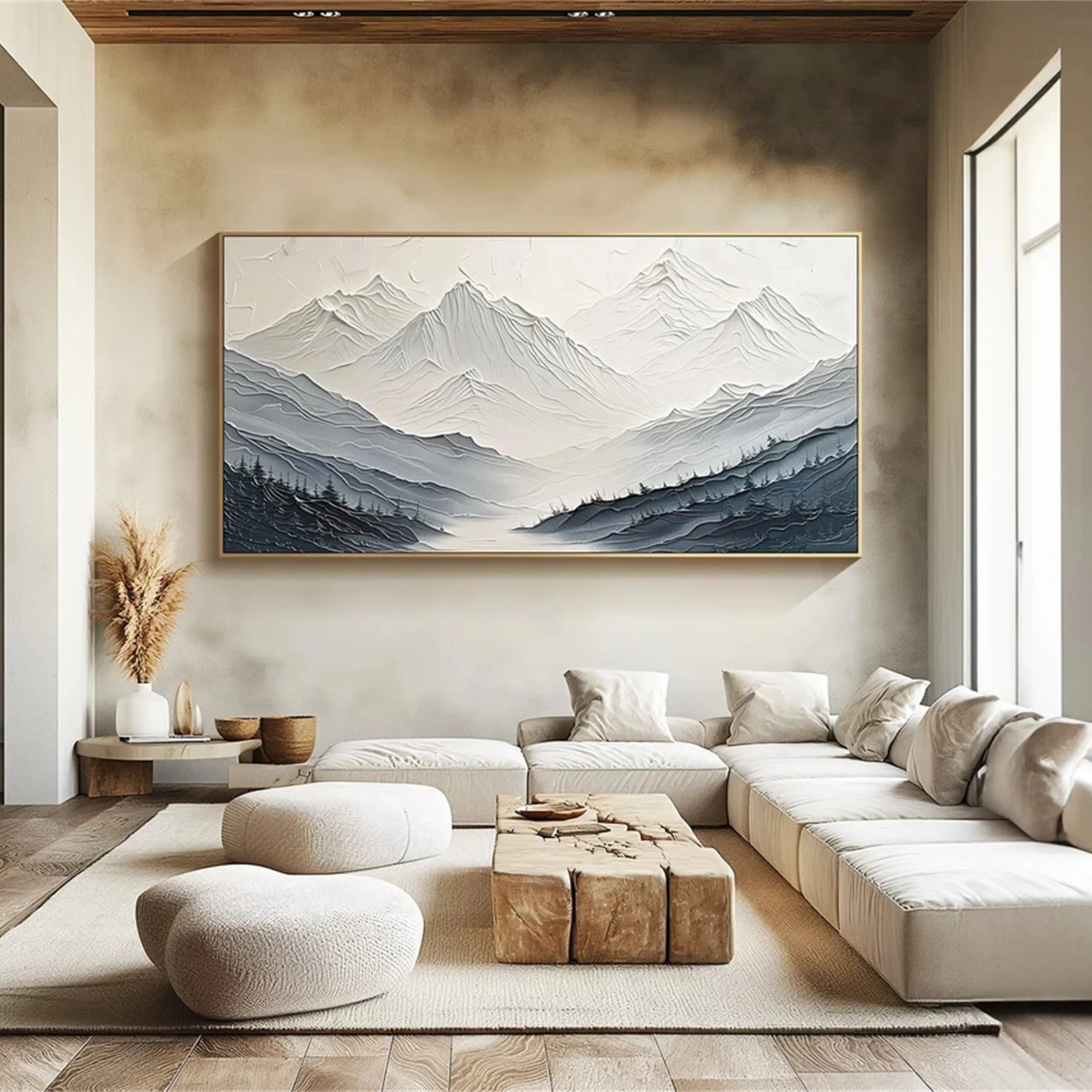 White Textured Minimalist Wall Art #WT133