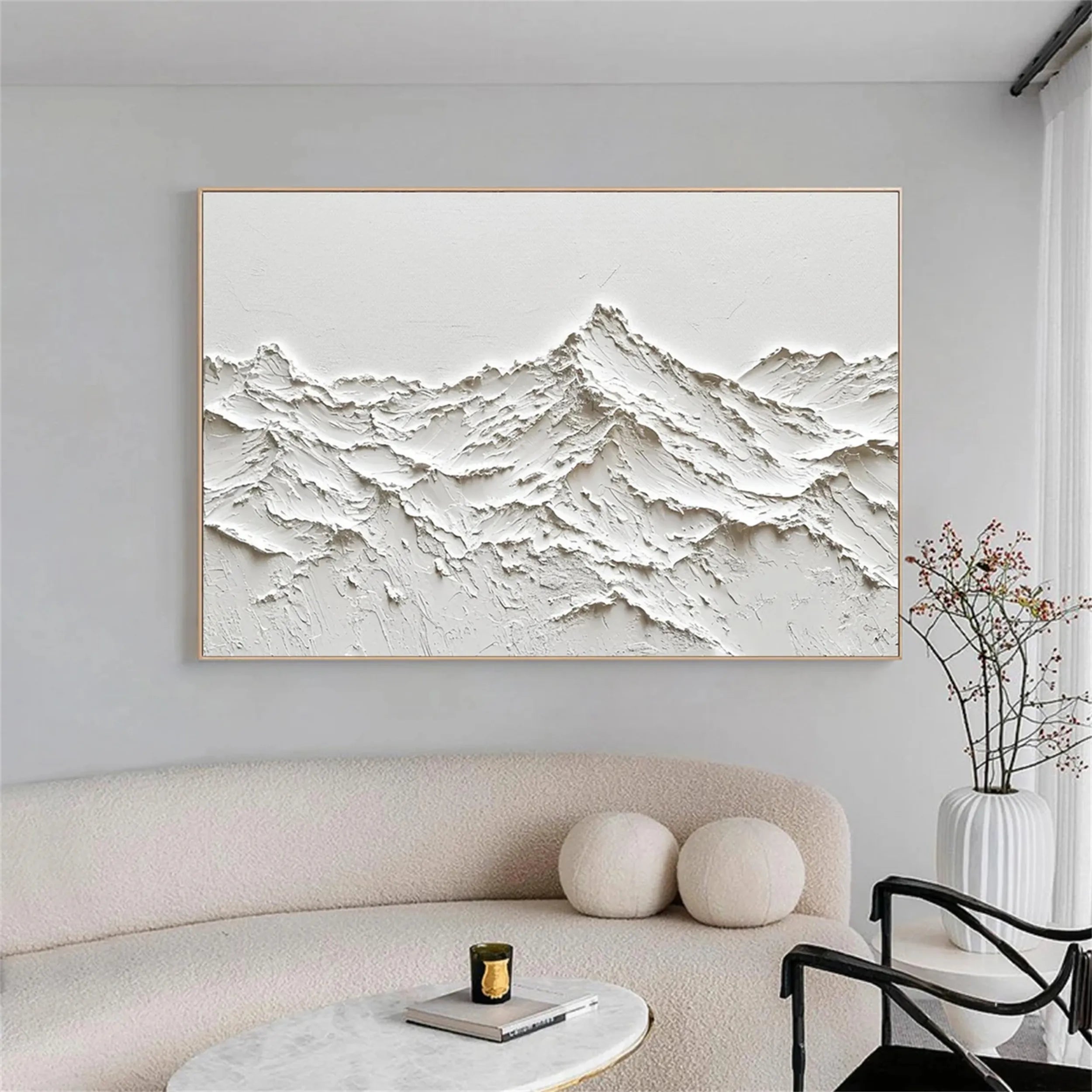 White Textured Minimalist Wall Art #WT128