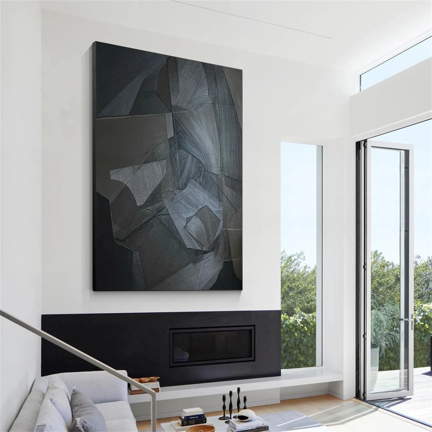 Black Textured Minimalist Wall Art #BT011