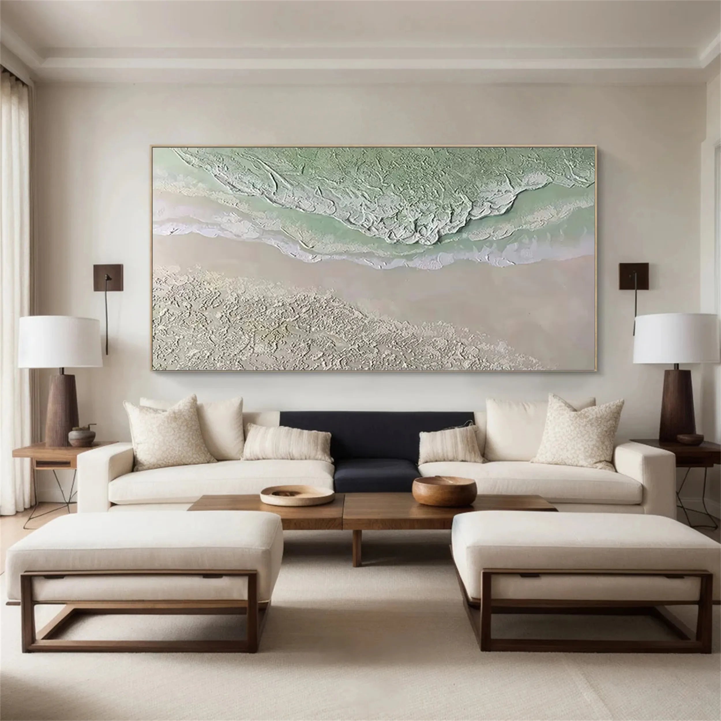 Green Textured Minimalist Wall Art #GT027