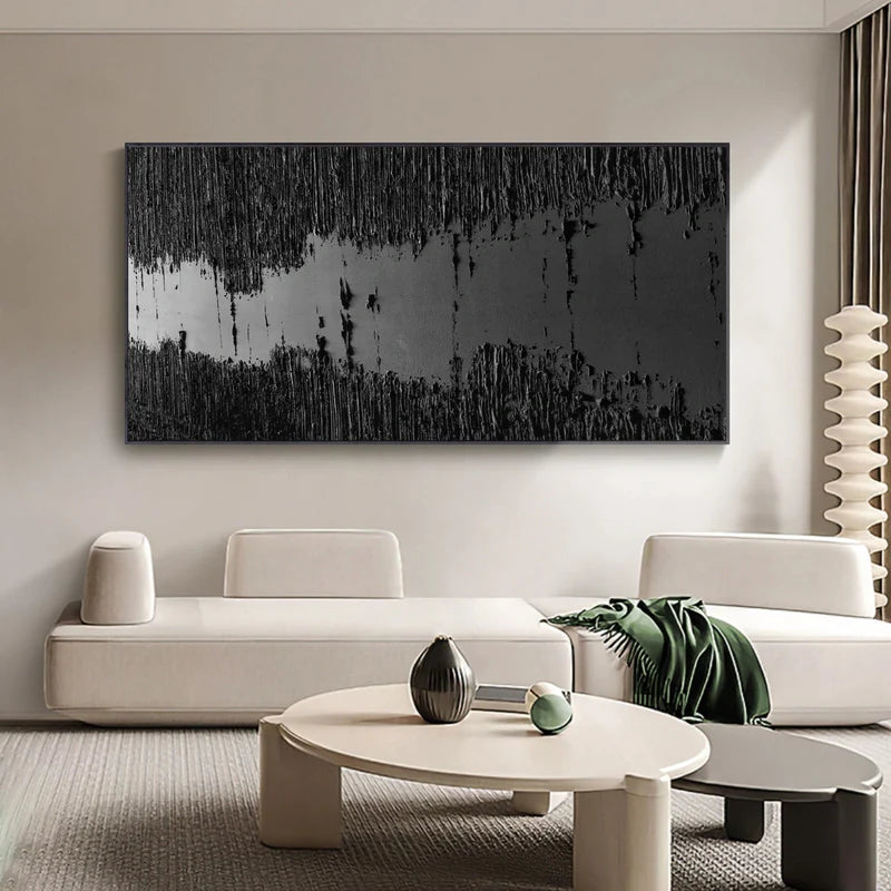 Black Textured Minimalist Wall Art #BT016