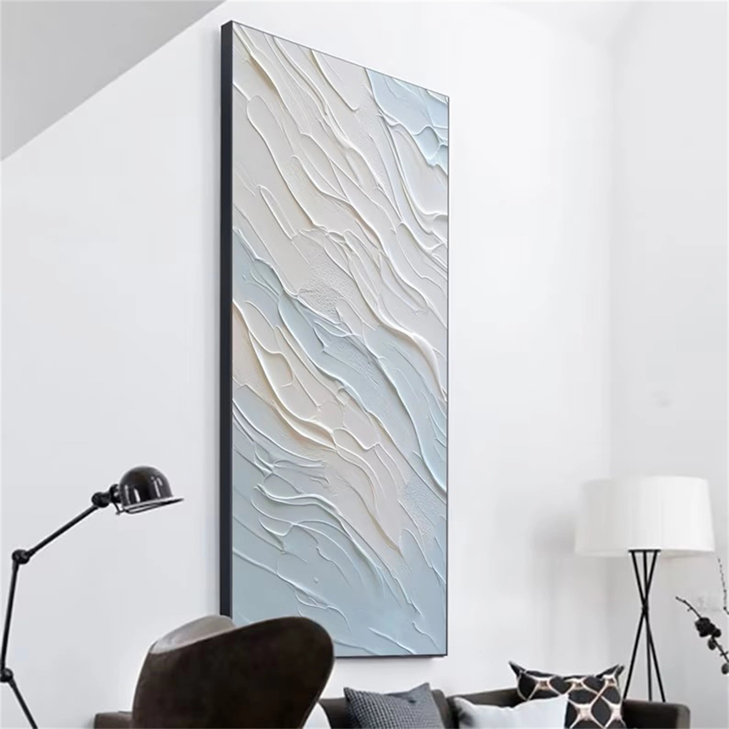 Blue Textured Minimalist Wall Art #BL012