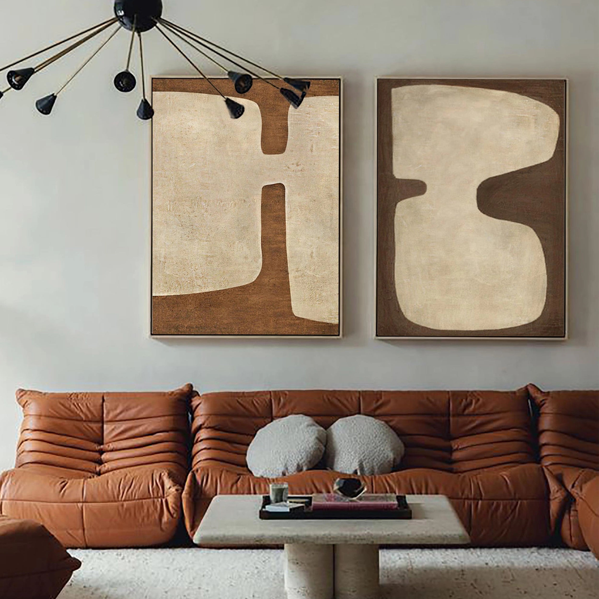 Wabi Sabi Abstract Wall Art Set of 2 #WA035