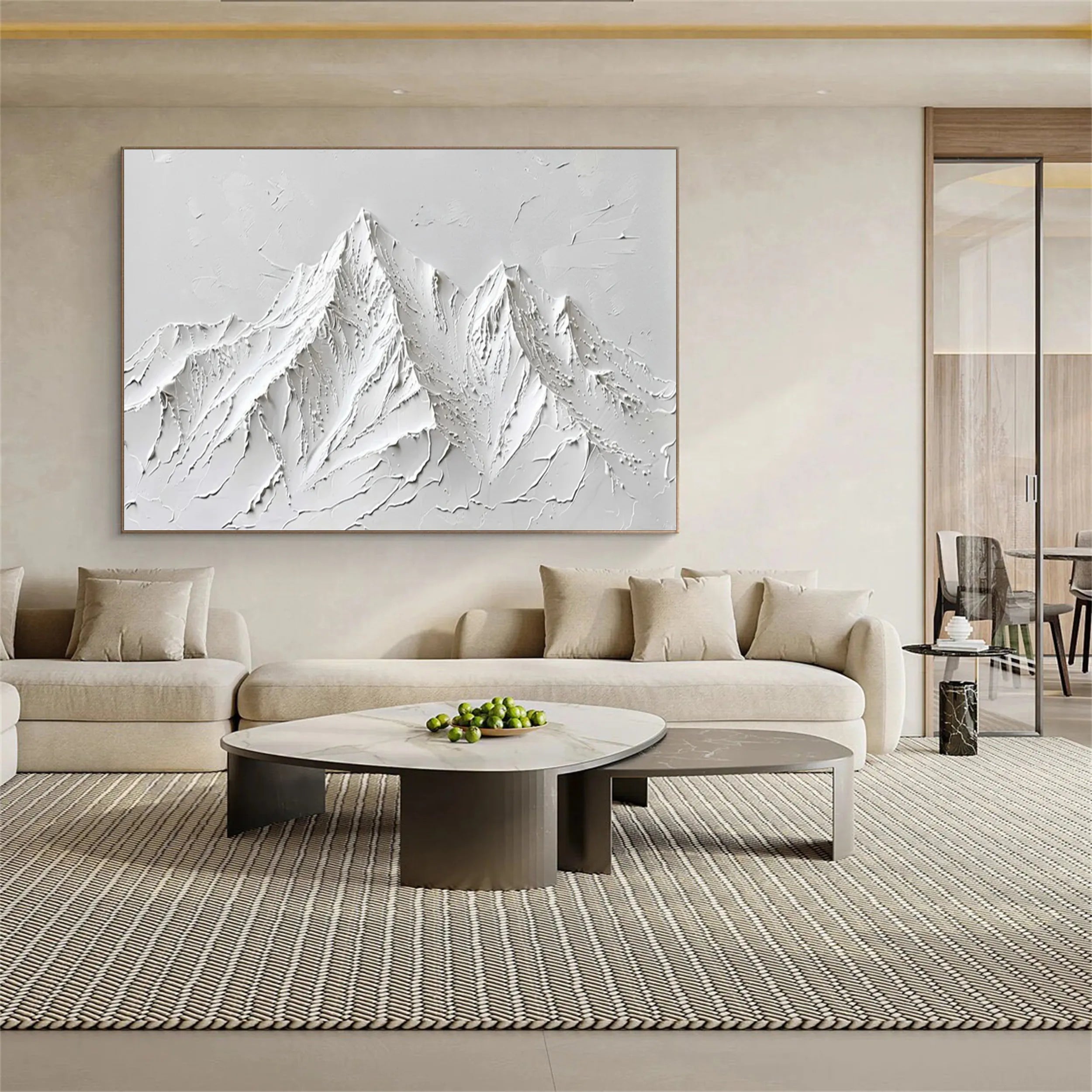 White Textured Minimalist Wall Art #WT140