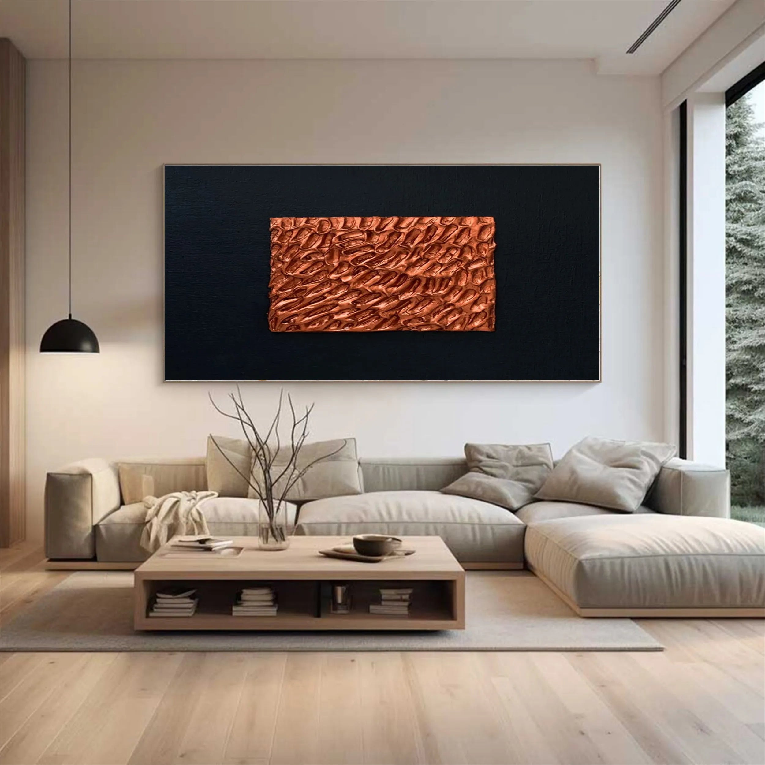 Black Textured Minimalist Wall Art #BT062