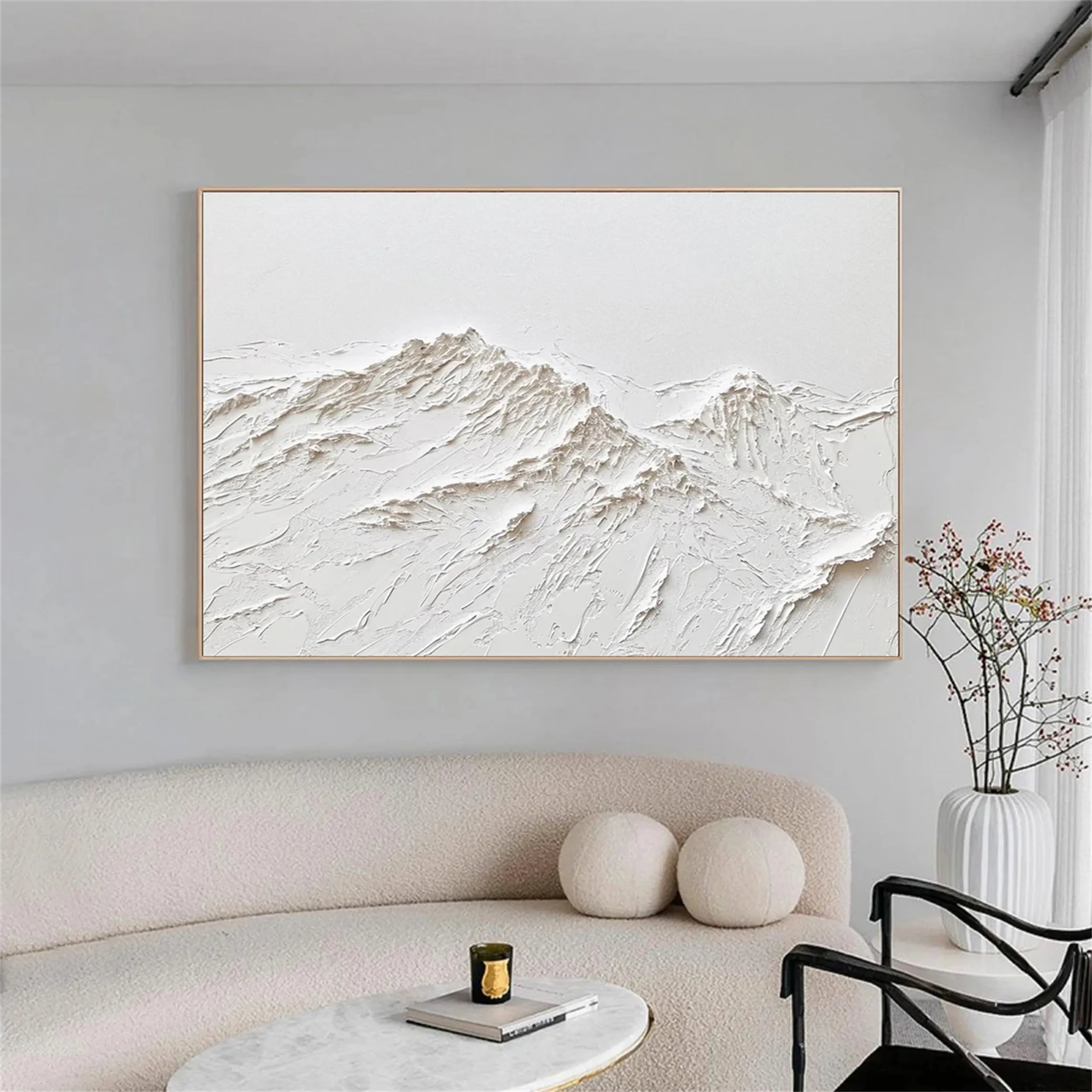 White Textured Minimalist Wall Art #WT130