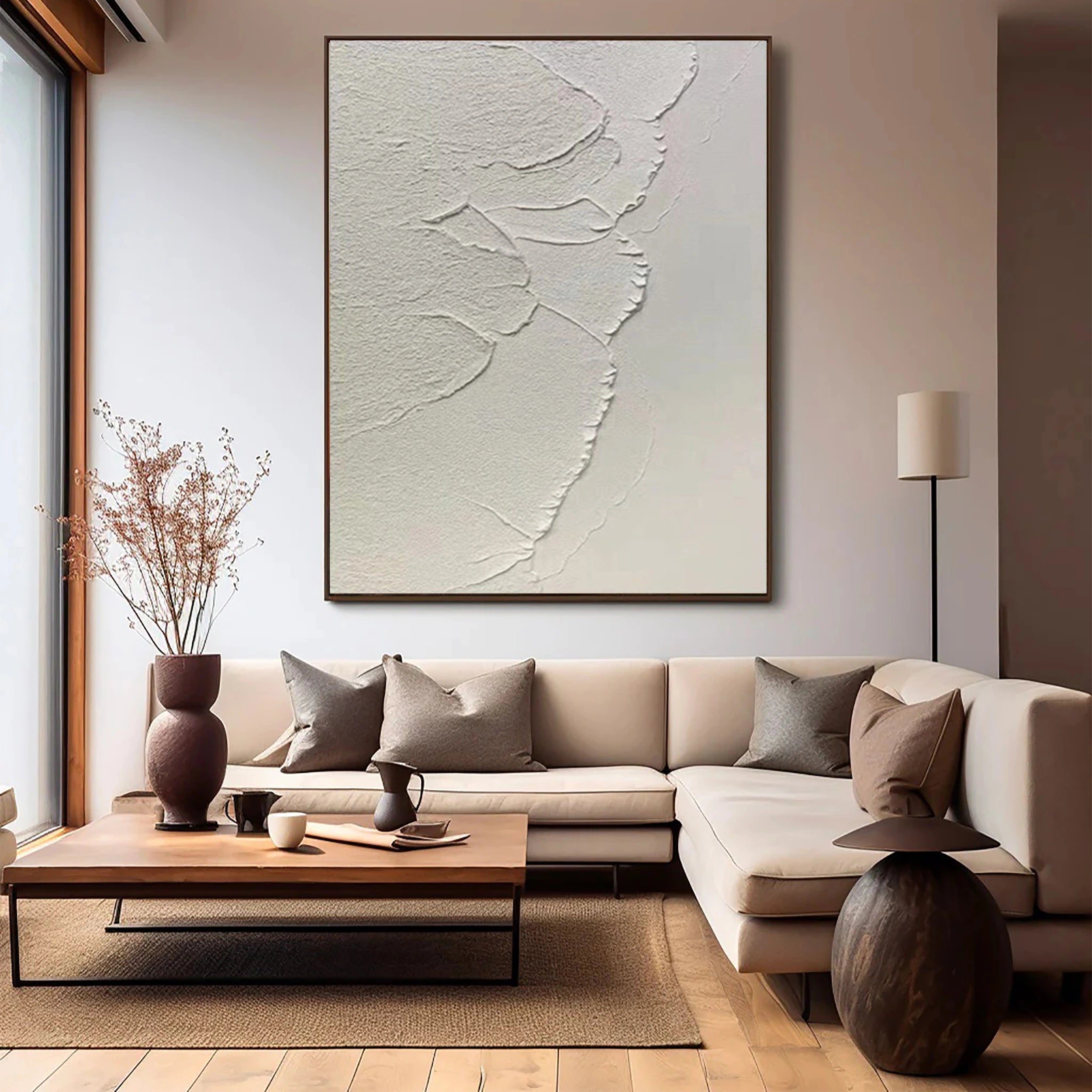 White Textured Minimalist Wall Art #WT074