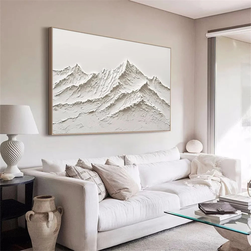 White Textured Minimalist Wall Art #WT113