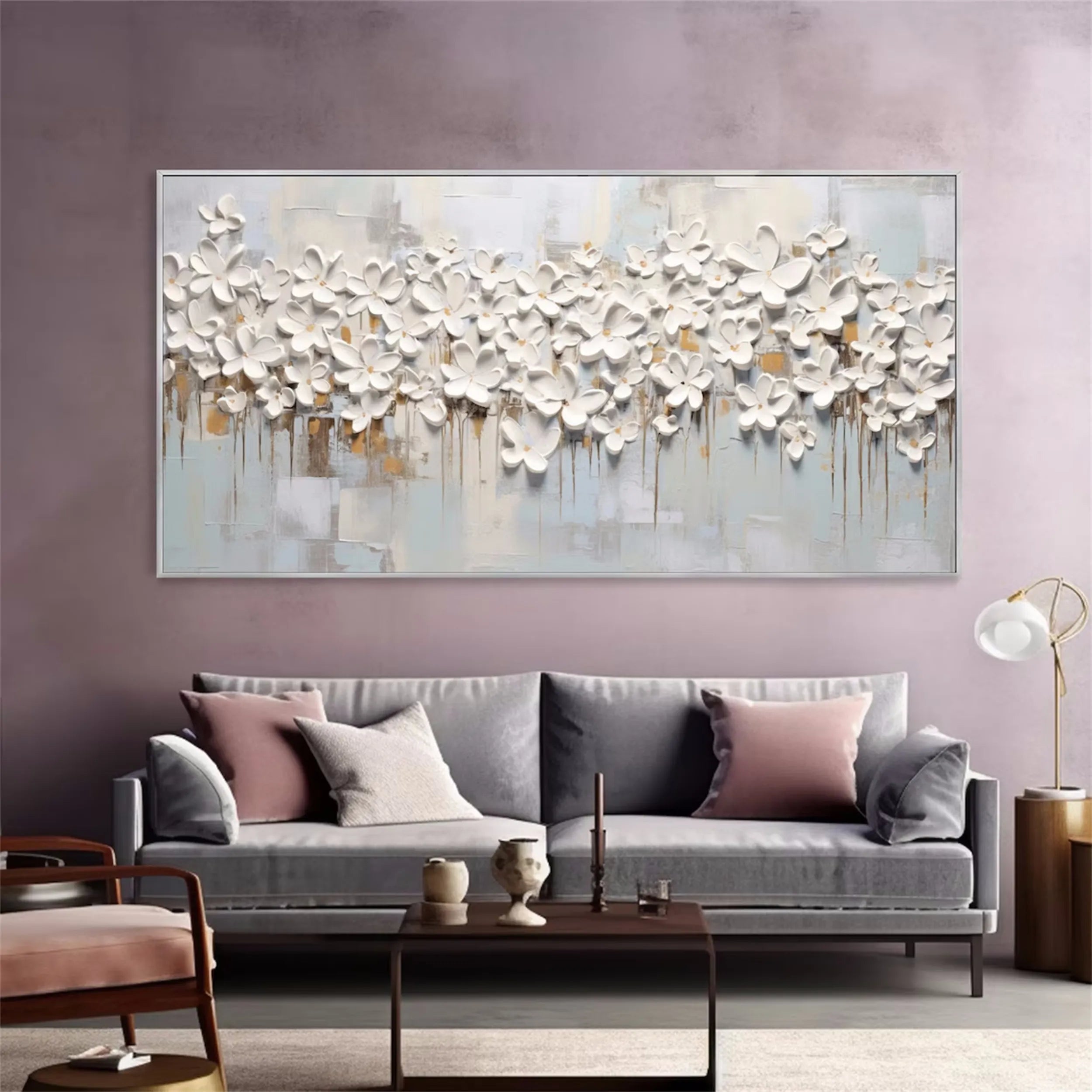 Colorful Tree And Flower Painting #TF026