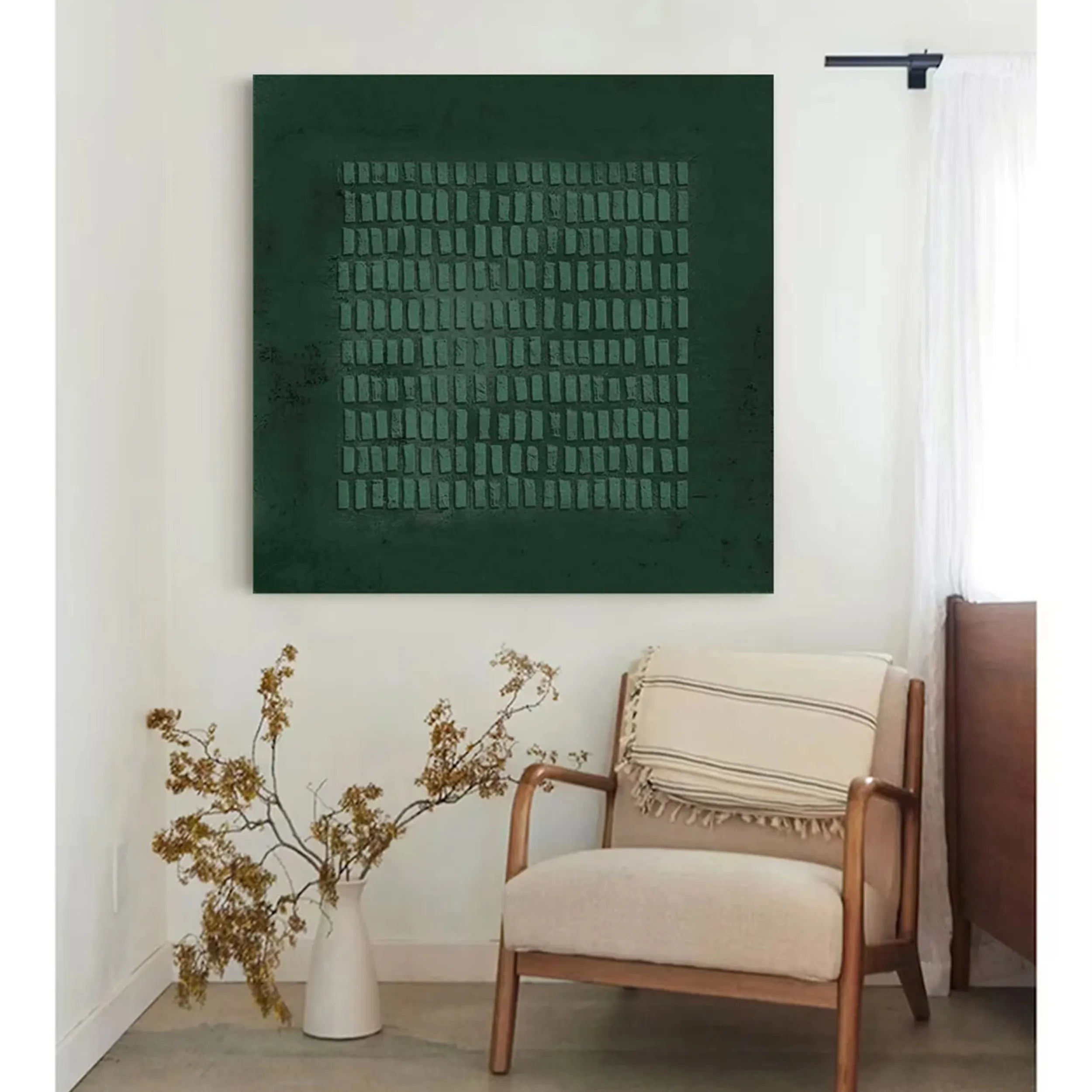 Green Textured Minimalist Wall Art #GT009