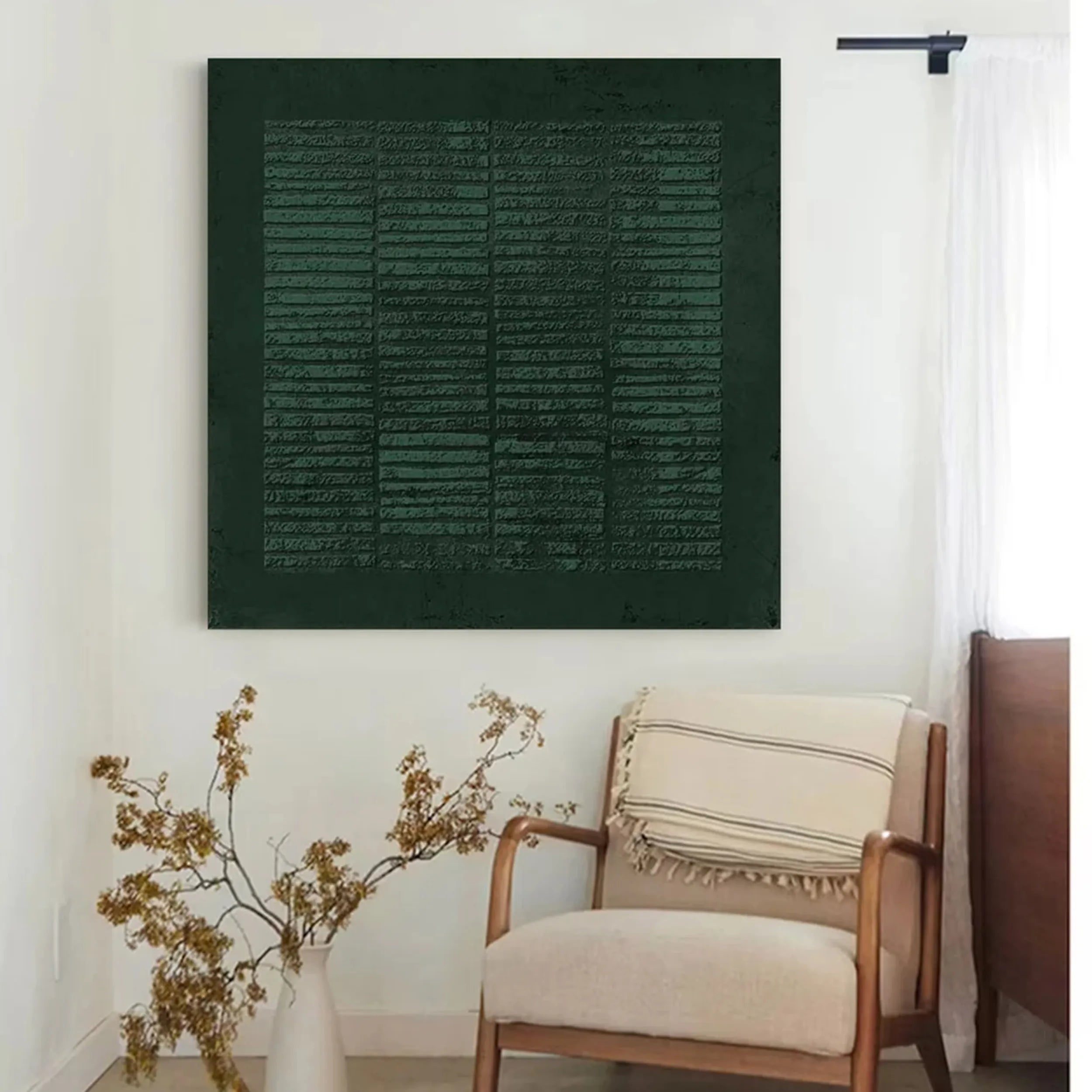 Green Textured Minimalist Wall Art #GT007