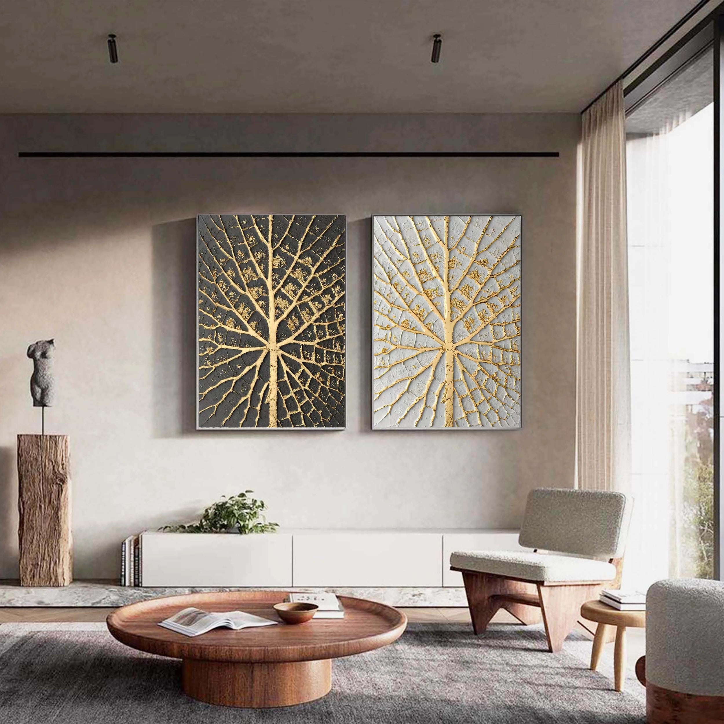 Wabi Sabi Abstract Wall Art Set of 2 #WA104
