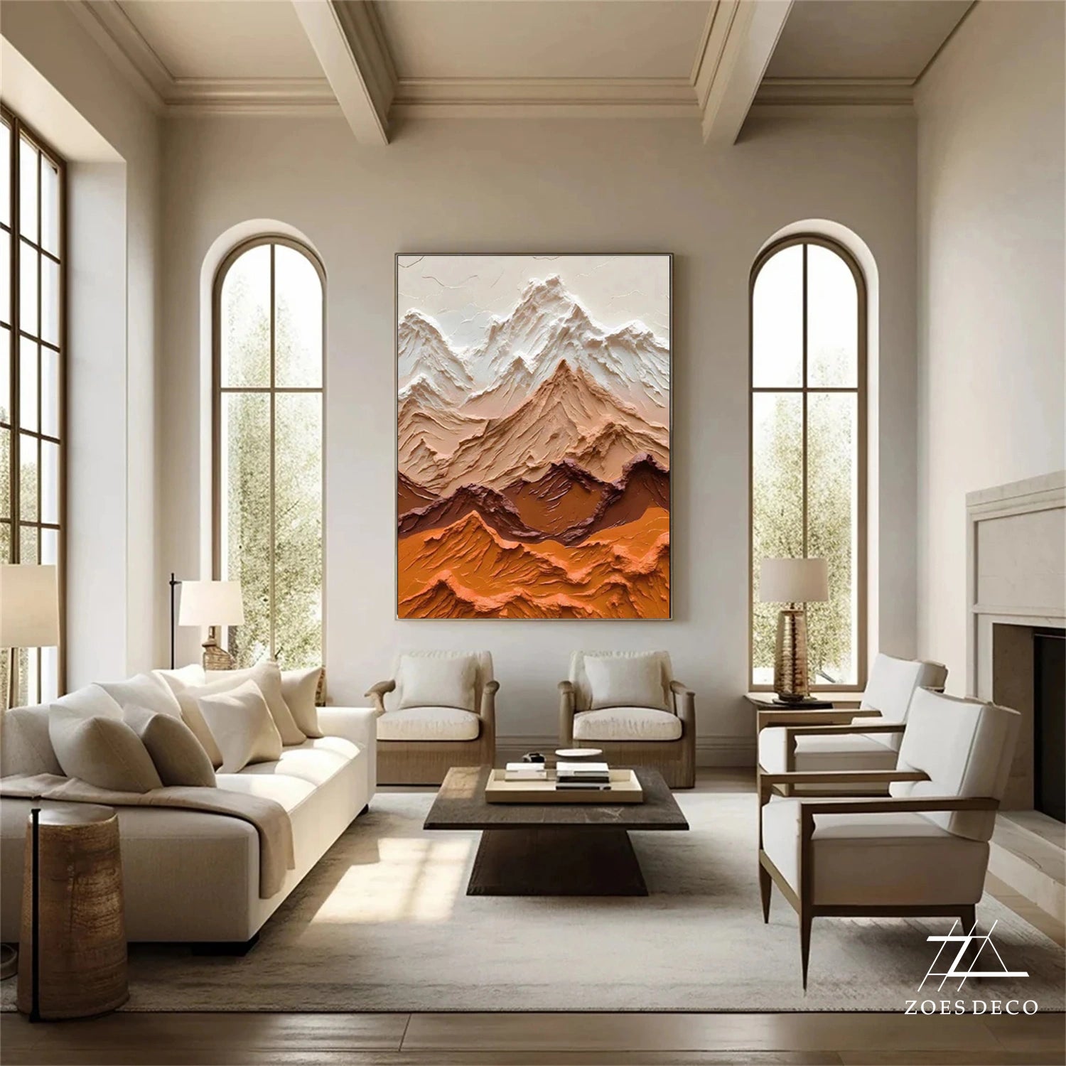 Abstract Mountain Textured Canvas Art #WT185