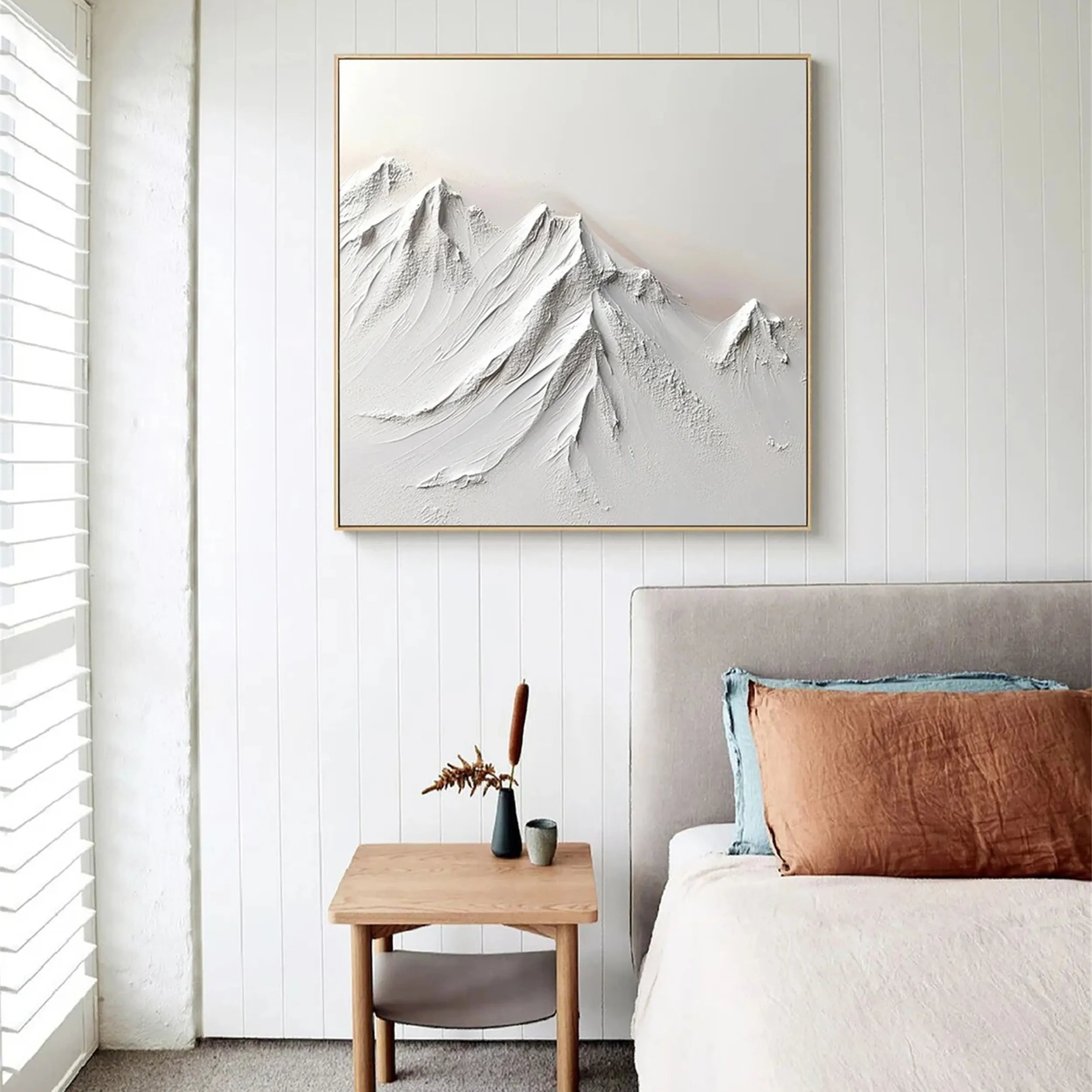 White Textured Minimalist Wall Art #WT116