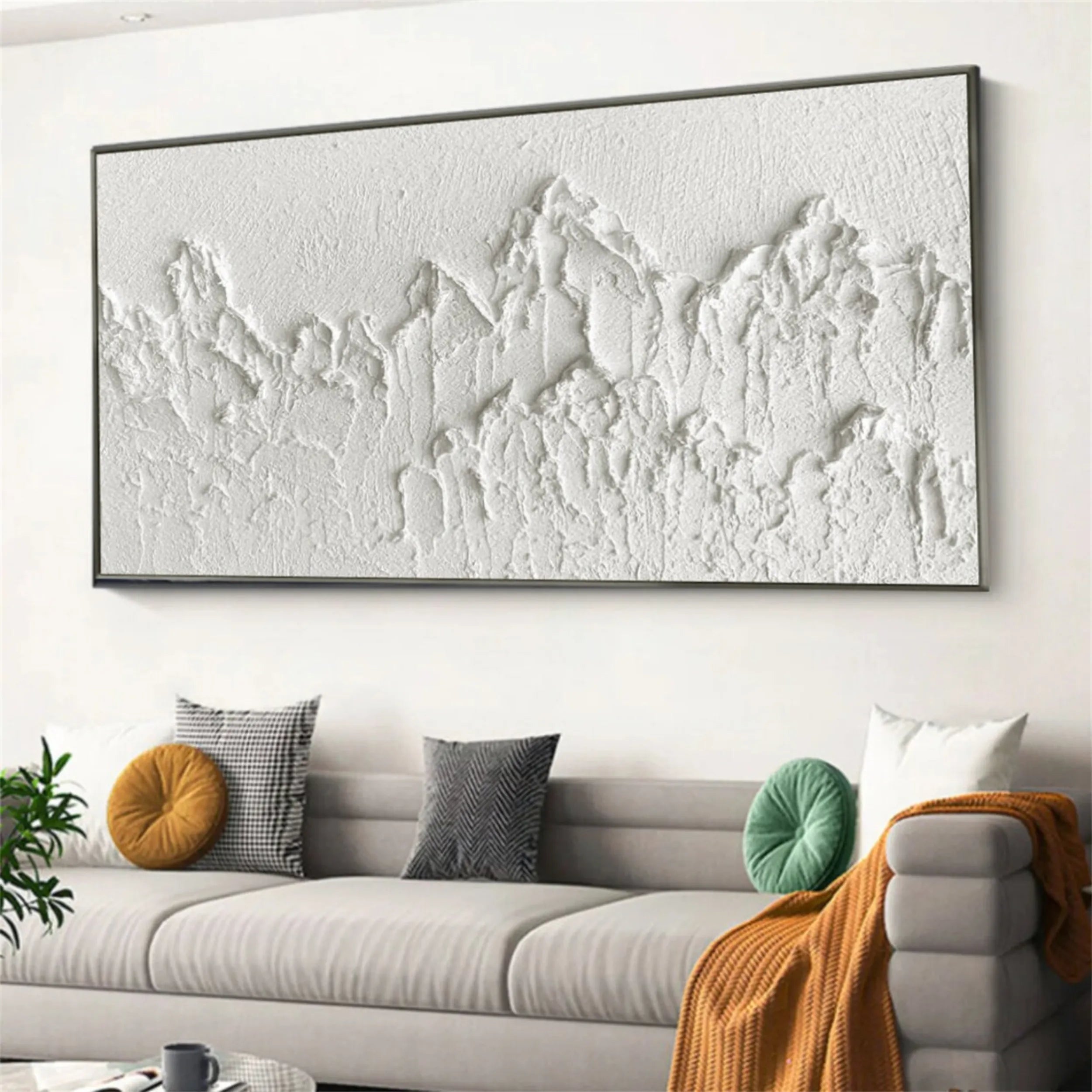 White Textured Minimalist Wall Art #WT097