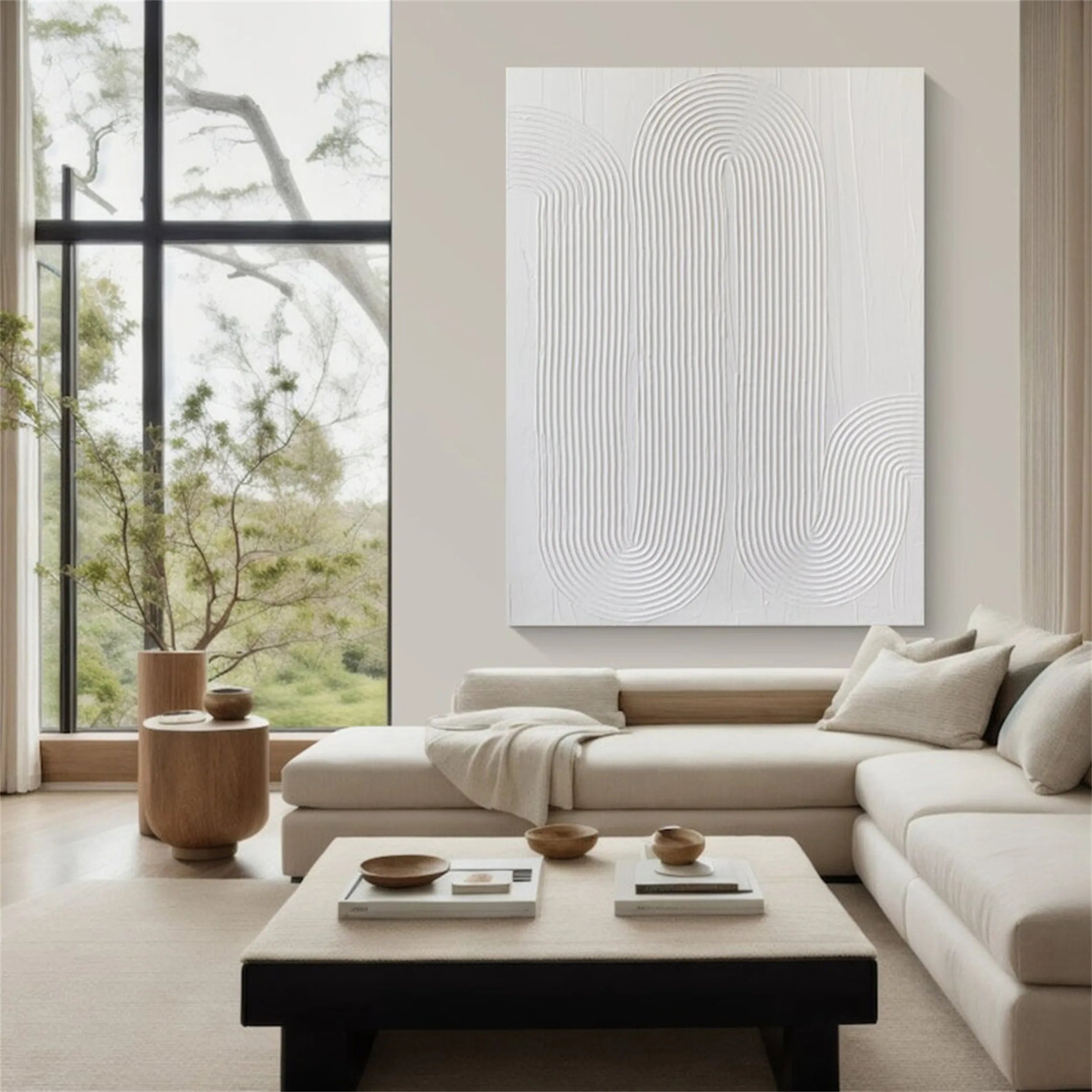 White Textured Minimalist Wall Art #WT110