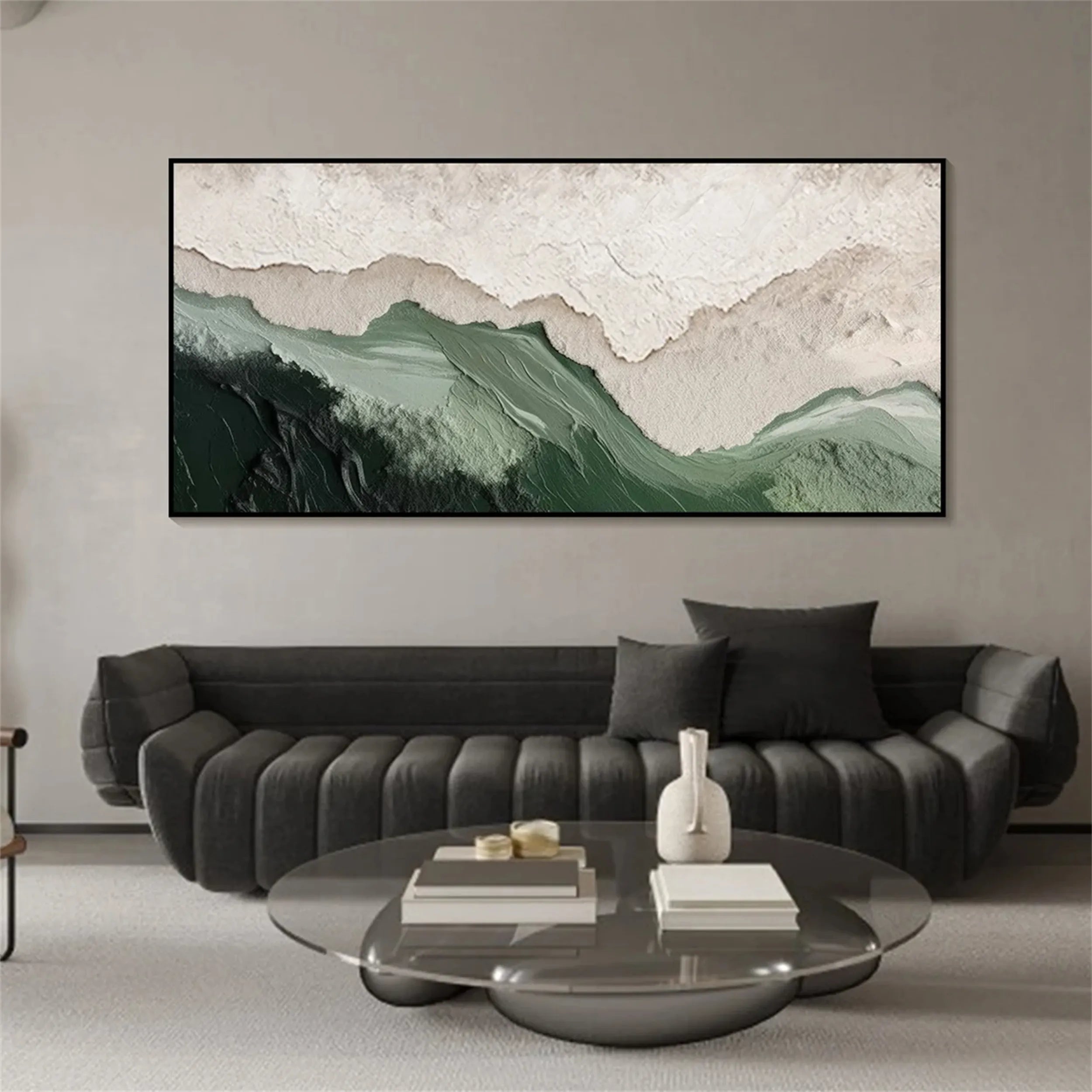 Green Textured Minimalist Wall Art #GT030