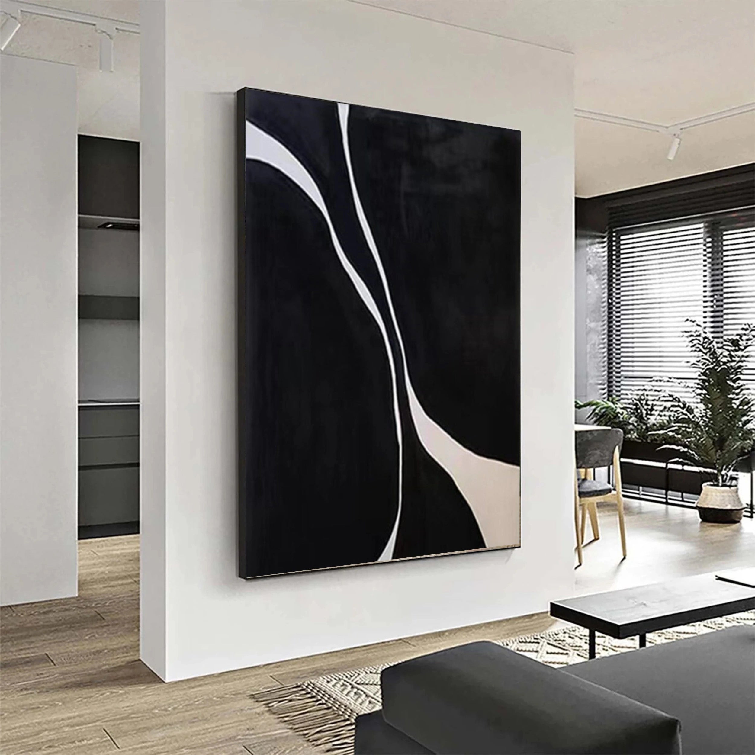 Black Textured Minimalist Wall Art #BT040